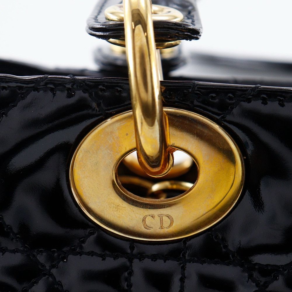 Dior Dior Christian Dior Lady Dior Patent Leather Handbag Leather Handbag DUTY FREE for USA Size ONE SIZE - 11 Thumbnail