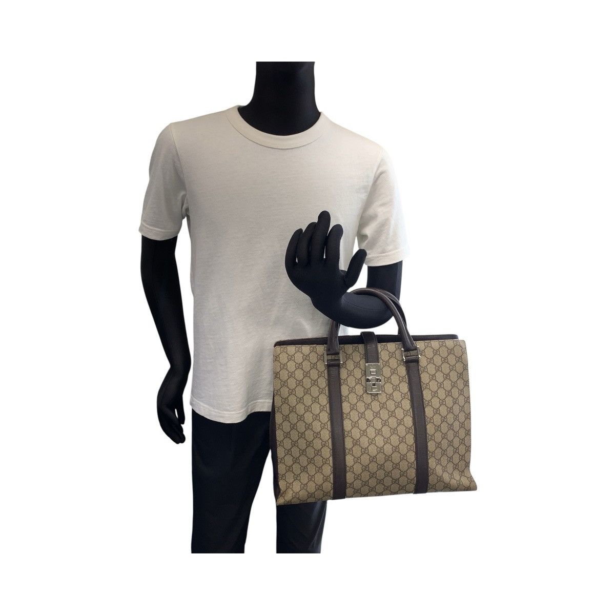 Gucci Gucci Gucci GG Supreme Canvas Leather Business Bag Leather Business Bag 114262 DUTY FREE for USA Size ONE SIZE - 7 Thumbnail