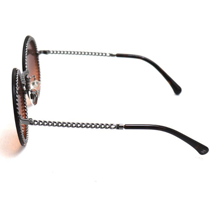 Chanel Chanel CHANEL Chain Frame Sunglasses Plastic / Synthetic Sunglasses 4245 C.108/18 DUTY FREE for USA Size ONE SIZE - 4 Thumbnail