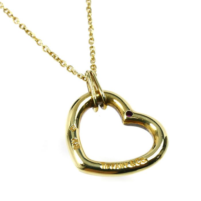 Tiffany & Co. Tiffany & Co. Tiffany & Co. Open Heart Au750 Ruby Necklace Precious Metal Necklace DUTY FREE for USA Size ONE SIZE - 2 Thumbnail
