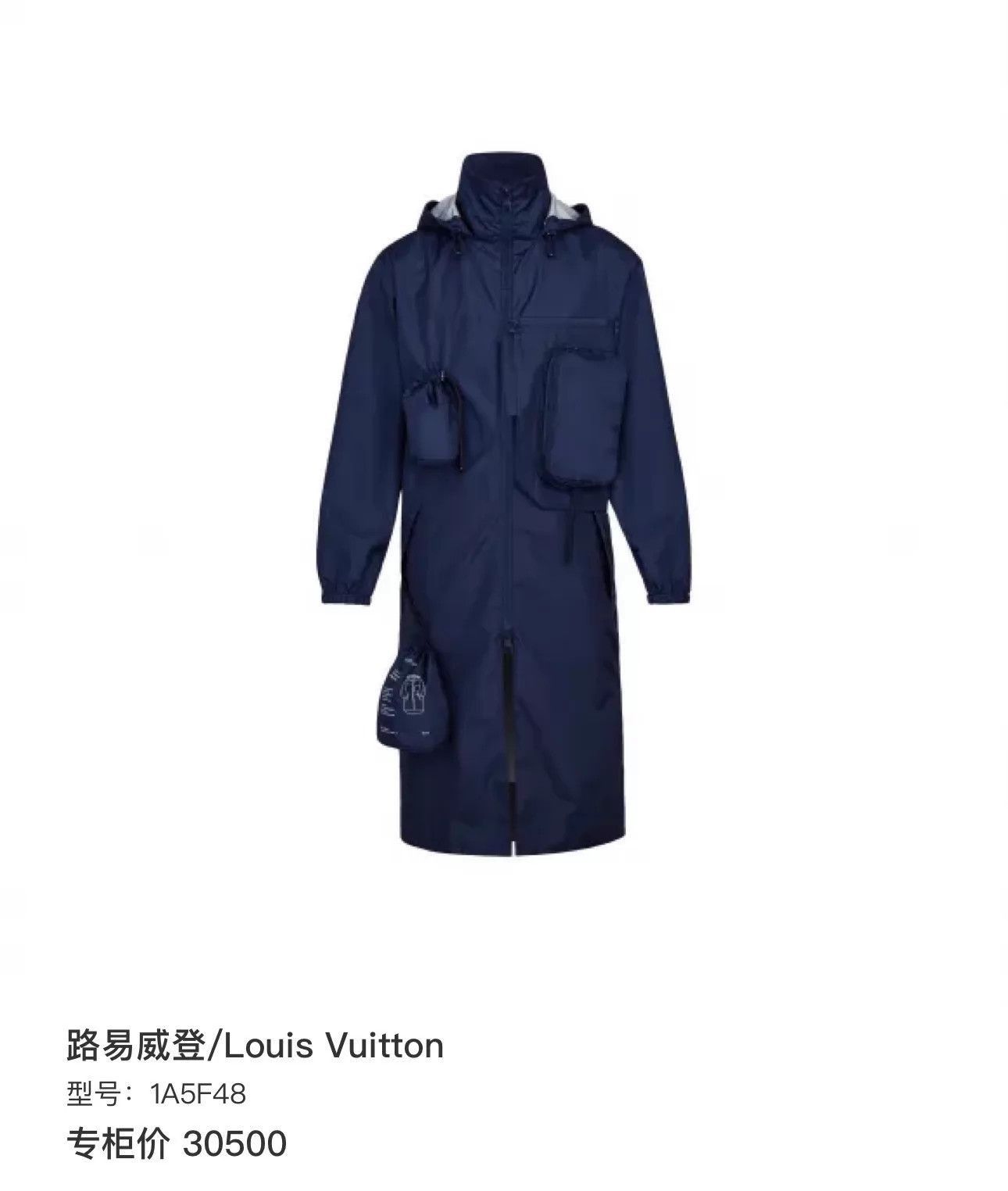 Louis Vuitton Blue Long Hooded Coat with Pockets - Size M Size US M / EU 48-50 / 2 - 6 Thumbnail