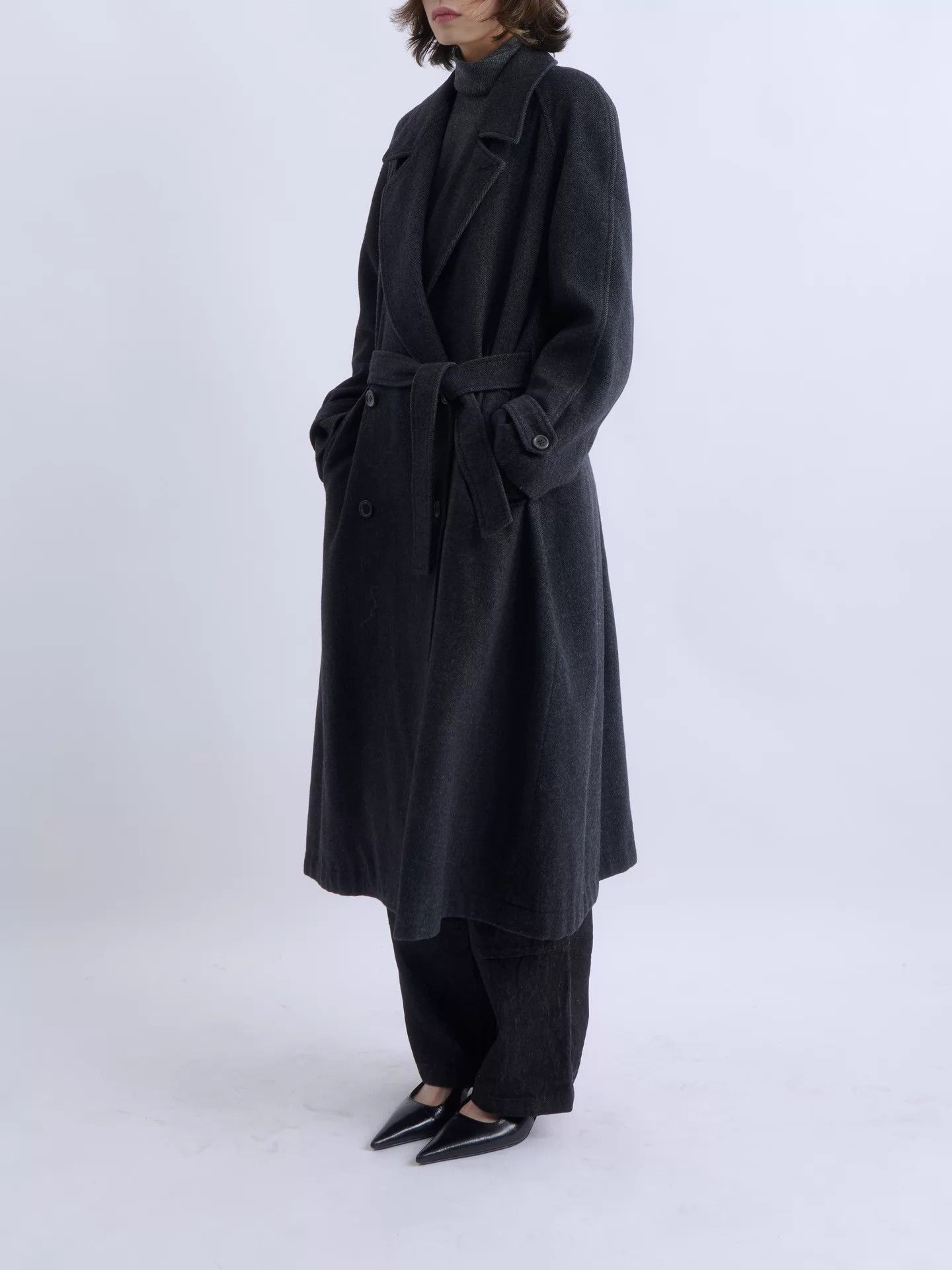 Kenzo Black Long Double-Breasted Coat Size S Size US S / EU 44-46 / 1 - 3 Thumbnail