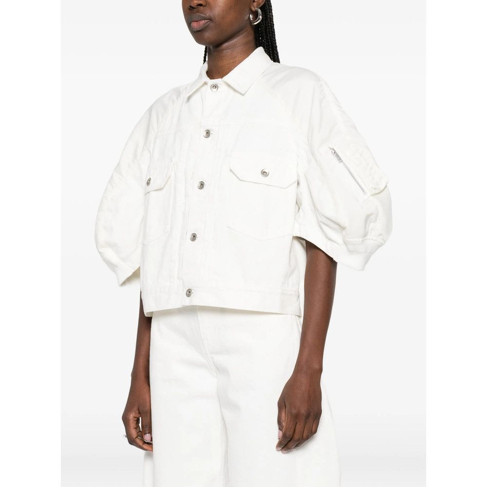 Sacai Sacai WHITE Jackets - Denim Jackets Size M / US 6-8 / IT 42-44 - 2 Thumbnail