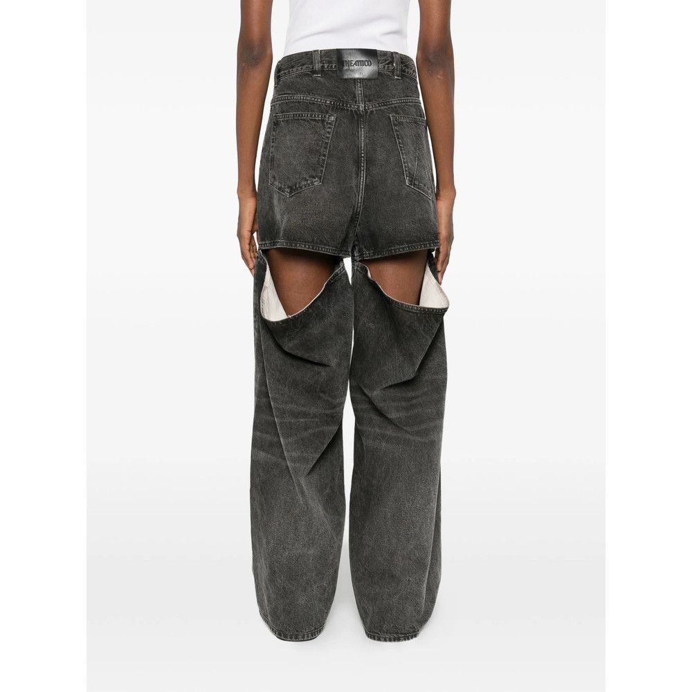 The Attico The Attico BLACK Denim - Wide-Leg Jeans Size 27" / US 4 / IT 40 - 2 Thumbnail