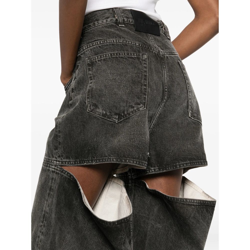 The Attico The Attico BLACK Denim - Wide-Leg Jeans Size 27" / US 4 / IT 40 - 4 Thumbnail