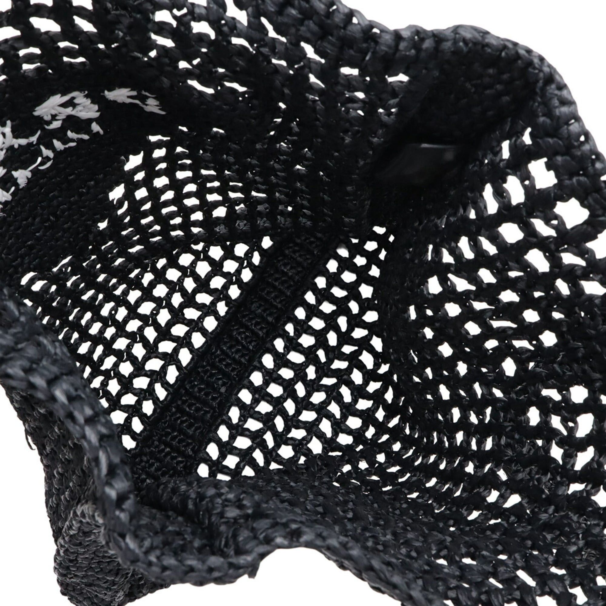 Prada Prada Crochet Tote Bag Shoulder Black White 1BG393 Size ONE SIZE - 7 Thumbnail
