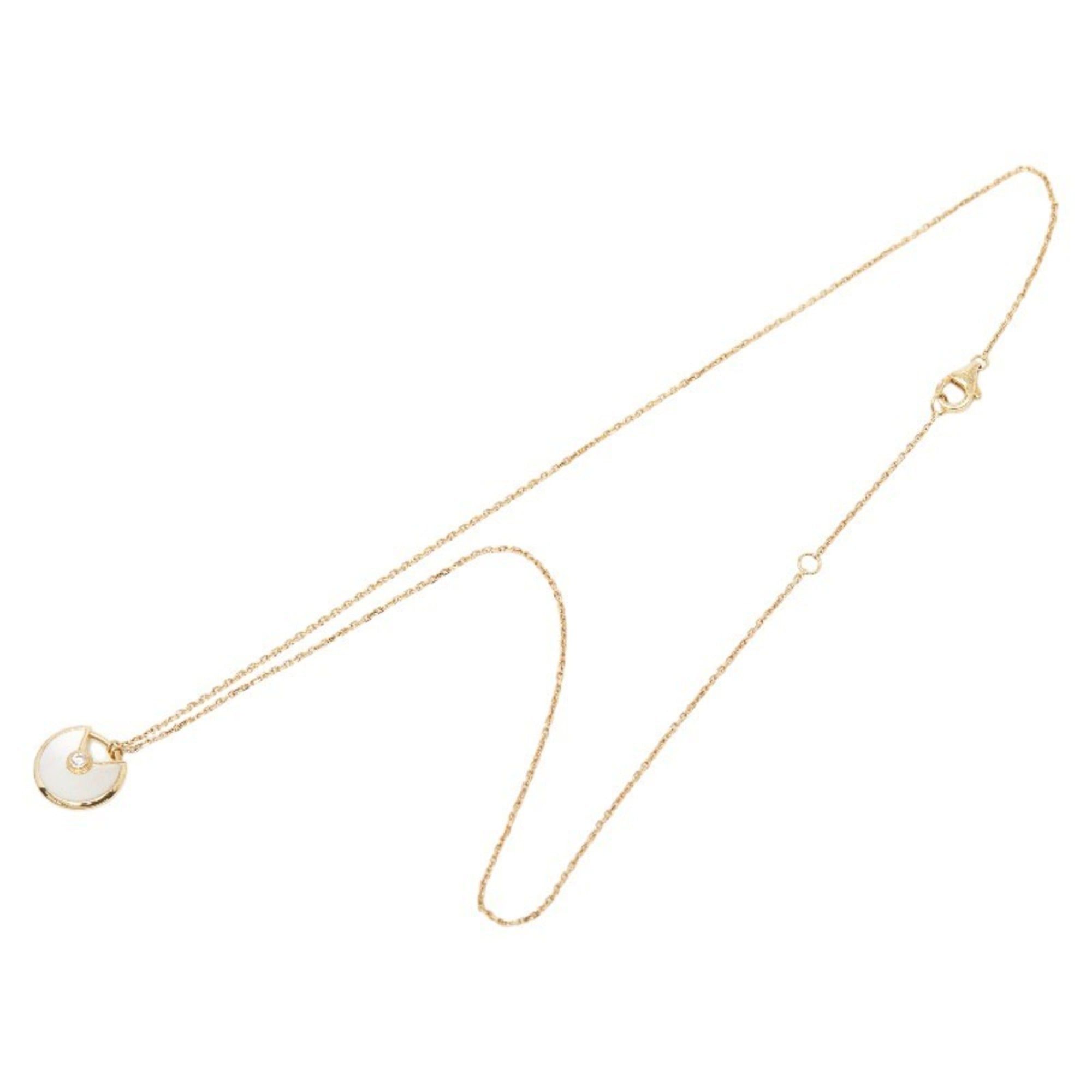 Cartier Cartier Amulette de XS Necklace in 18K Yellow Gold with Diamonds and White Shell, Women's Size ONE SIZE - 4 Thumbnail