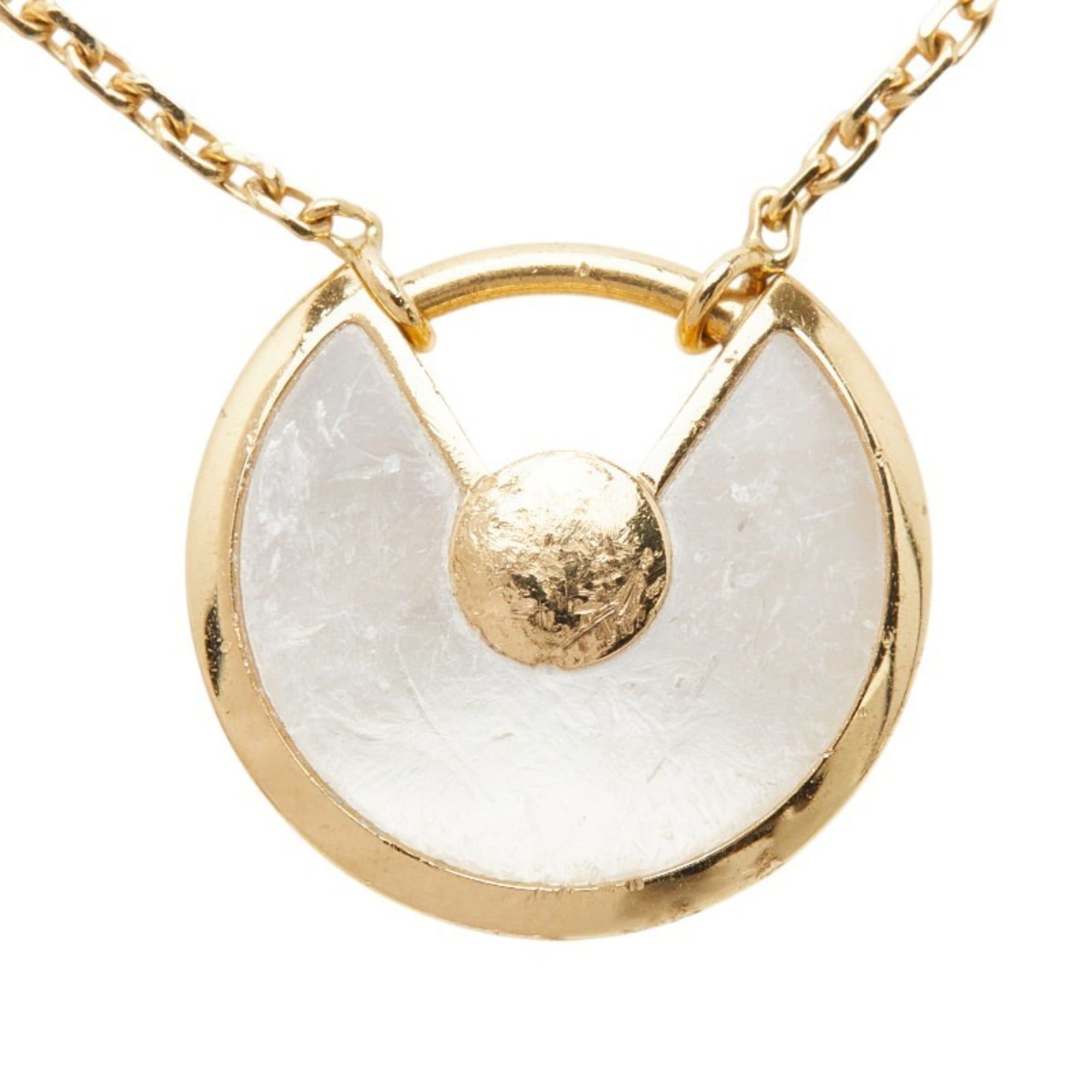 Cartier Cartier Amulette de XS Necklace in 18K Yellow Gold with Diamonds and White Shell, Women's Size ONE SIZE - 3 Thumbnail