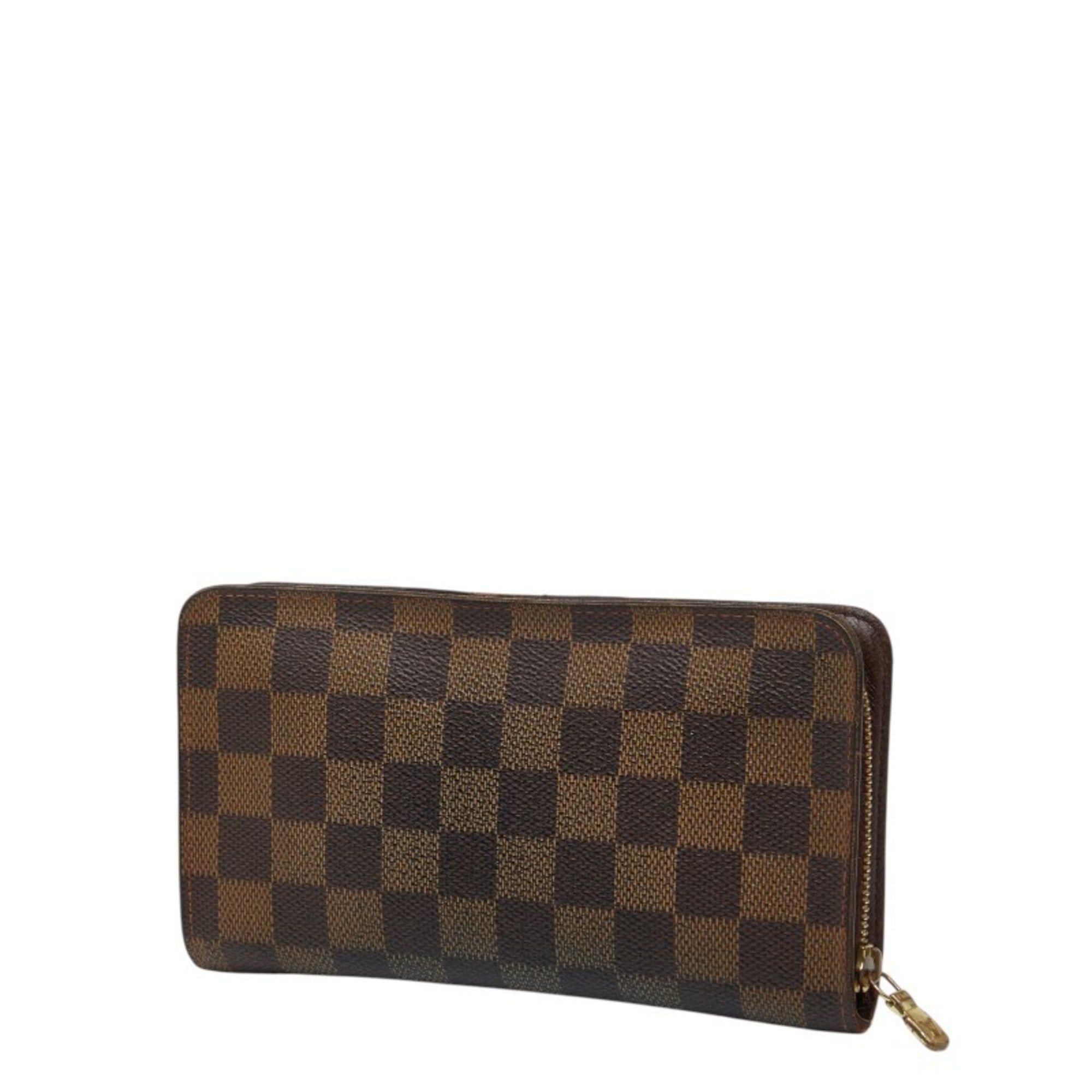 Louis Vuitton Louis Vuitton Damier Porte Monnaie Zip-Around Long Wallet N61728 Brown Leather Women's LOUIS VUITTON Size ONE SIZE - 2 Thumbnail