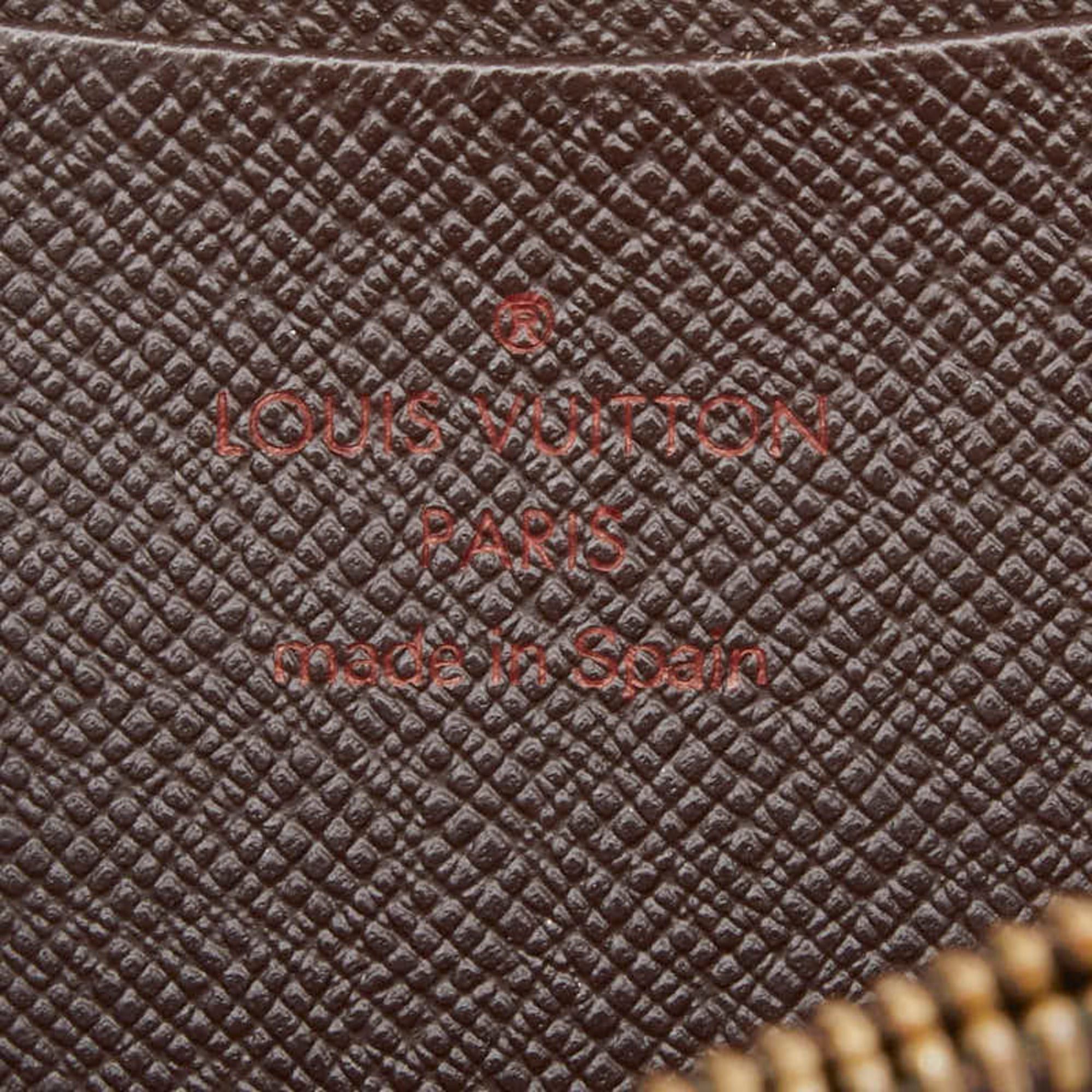 Louis Vuitton Louis Vuitton Damier Porte Monnaie Zip-Around Long Wallet N61728 Brown Leather Women's LOUIS VUITTON Size ONE SIZE - 8 Thumbnail