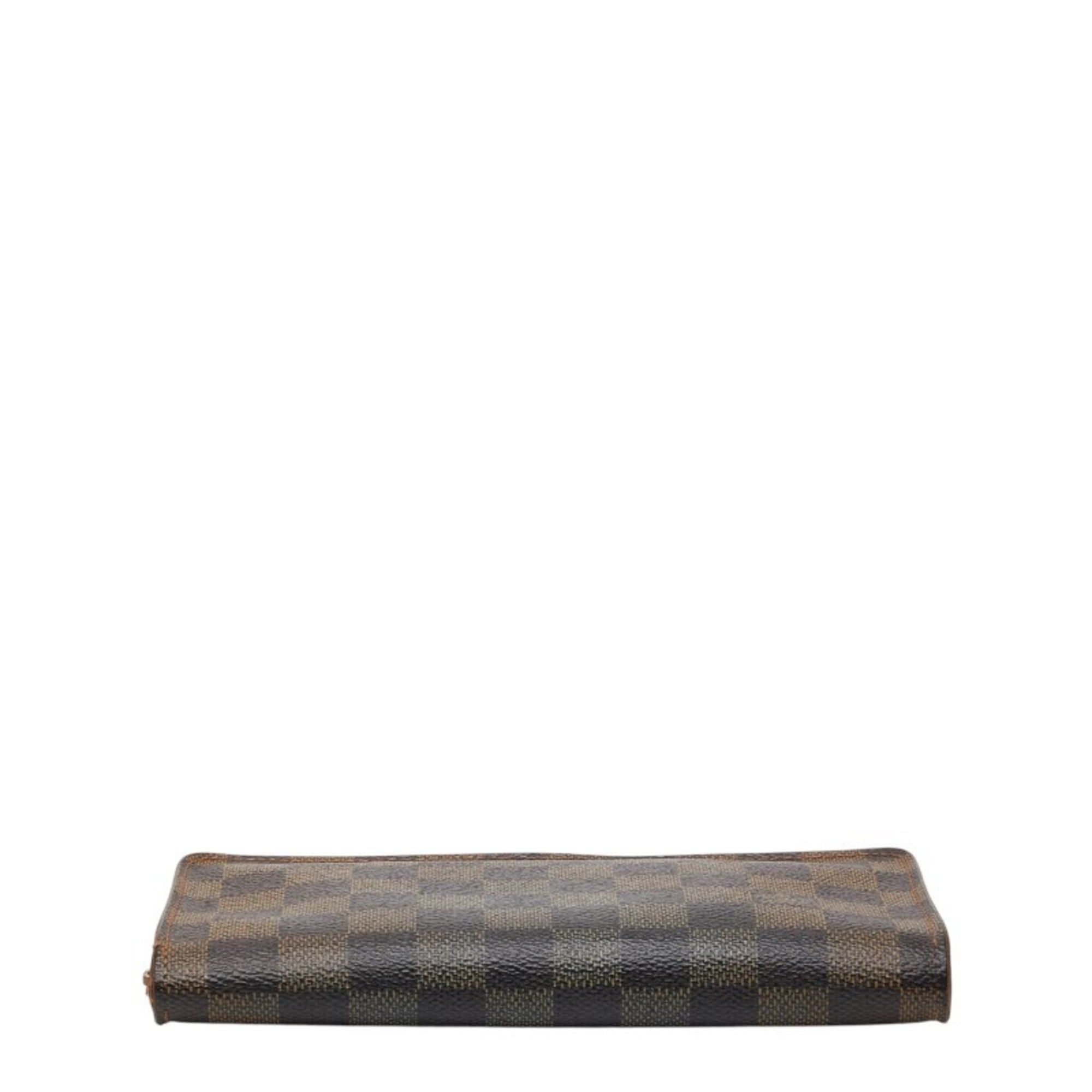 Louis Vuitton Louis Vuitton Damier Porte Monnaie Zip-Around Long Wallet N61728 Brown Leather Women's LOUIS VUITTON Size ONE SIZE - 3 Thumbnail