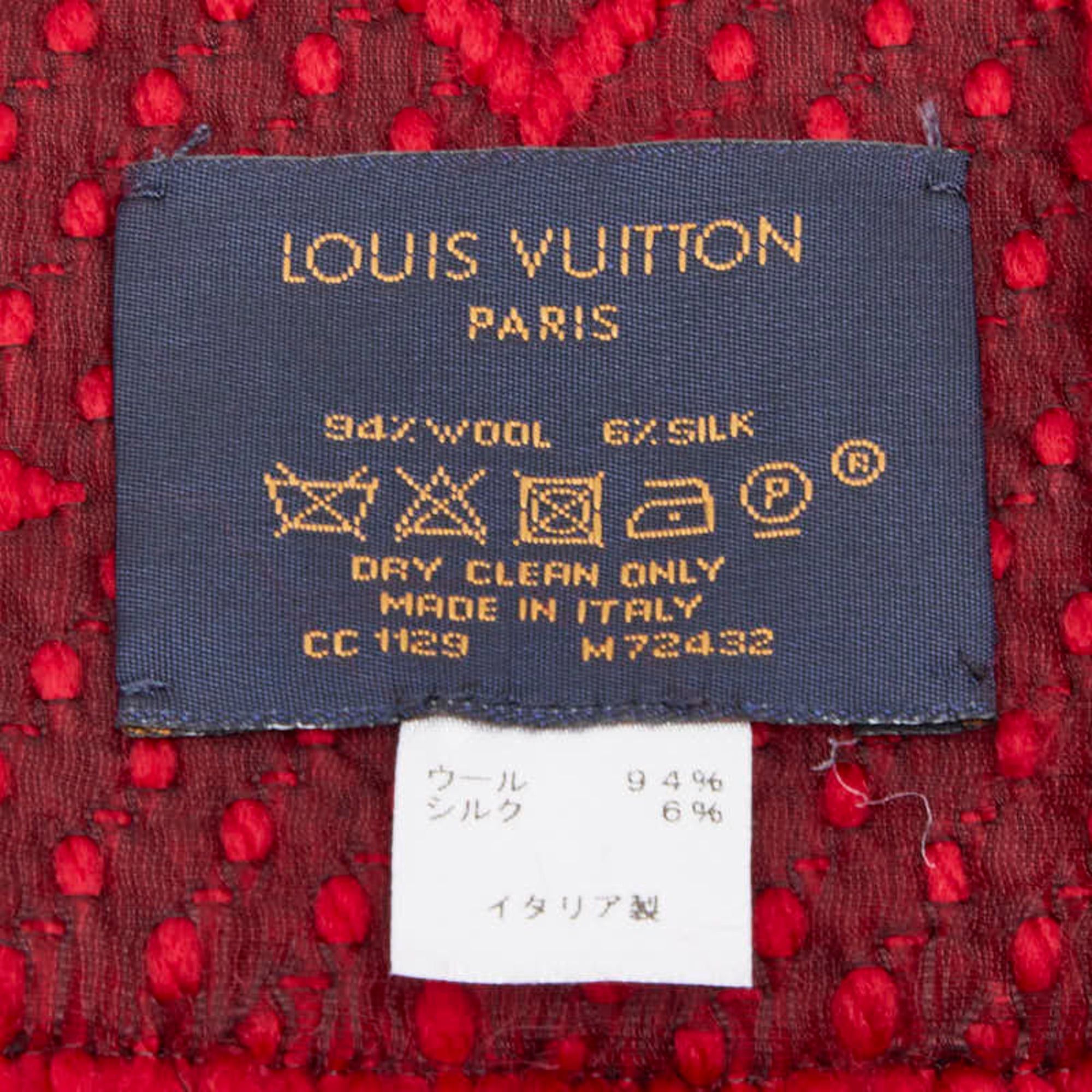 Louis Vuitton Louis Vuitton Monogram Echarpe Logomania Scarf M72432 Red Wool and Silk Women's LOUIS VUITTON Size ONE SIZE - 3 Thumbnail