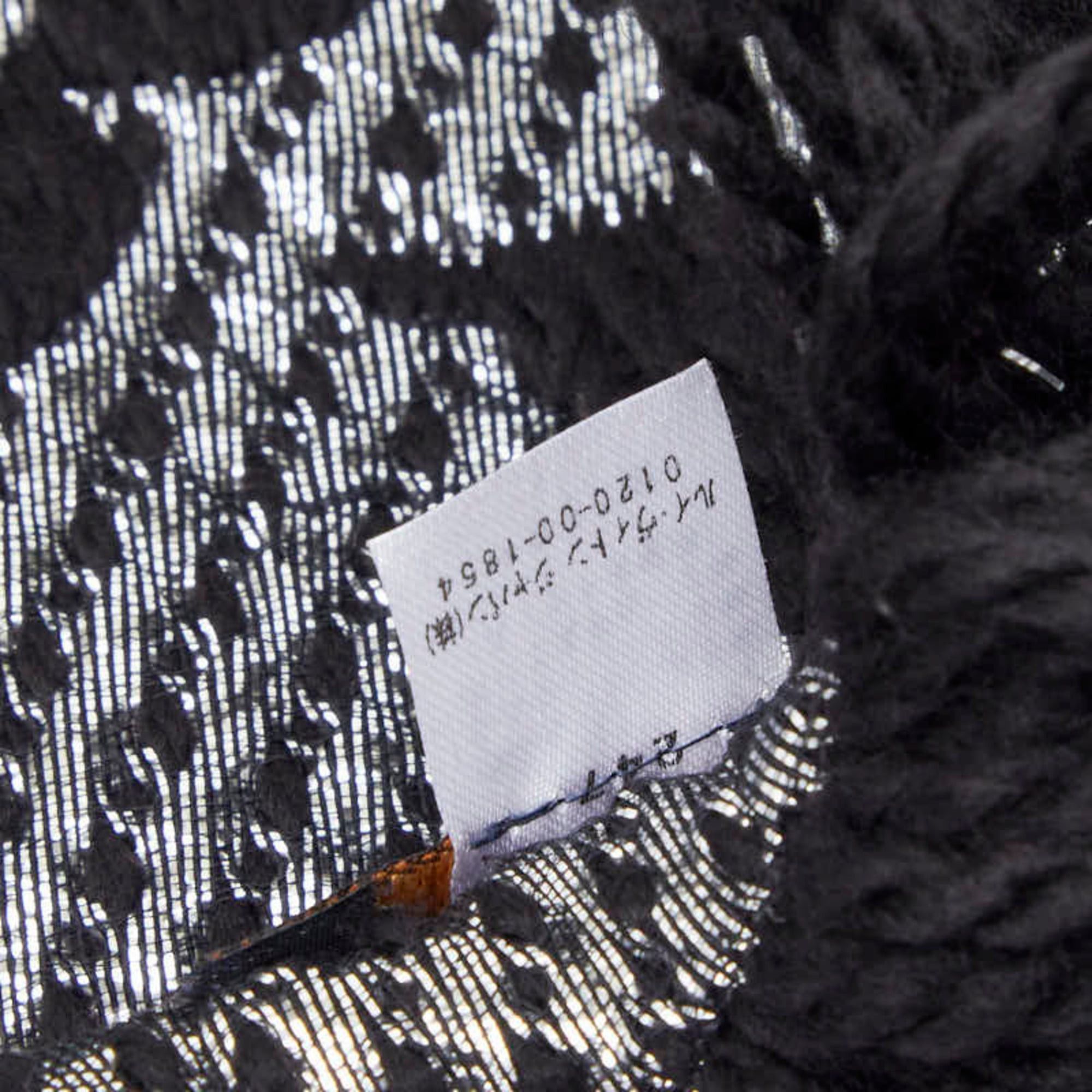 Louis Vuitton Louis Vuitton Echarpe Logomania Shine Scarf M75833 Noir Black Wool and Silk Women's LOUIS VUITTON Size ONE SIZE - 4 Thumbnail