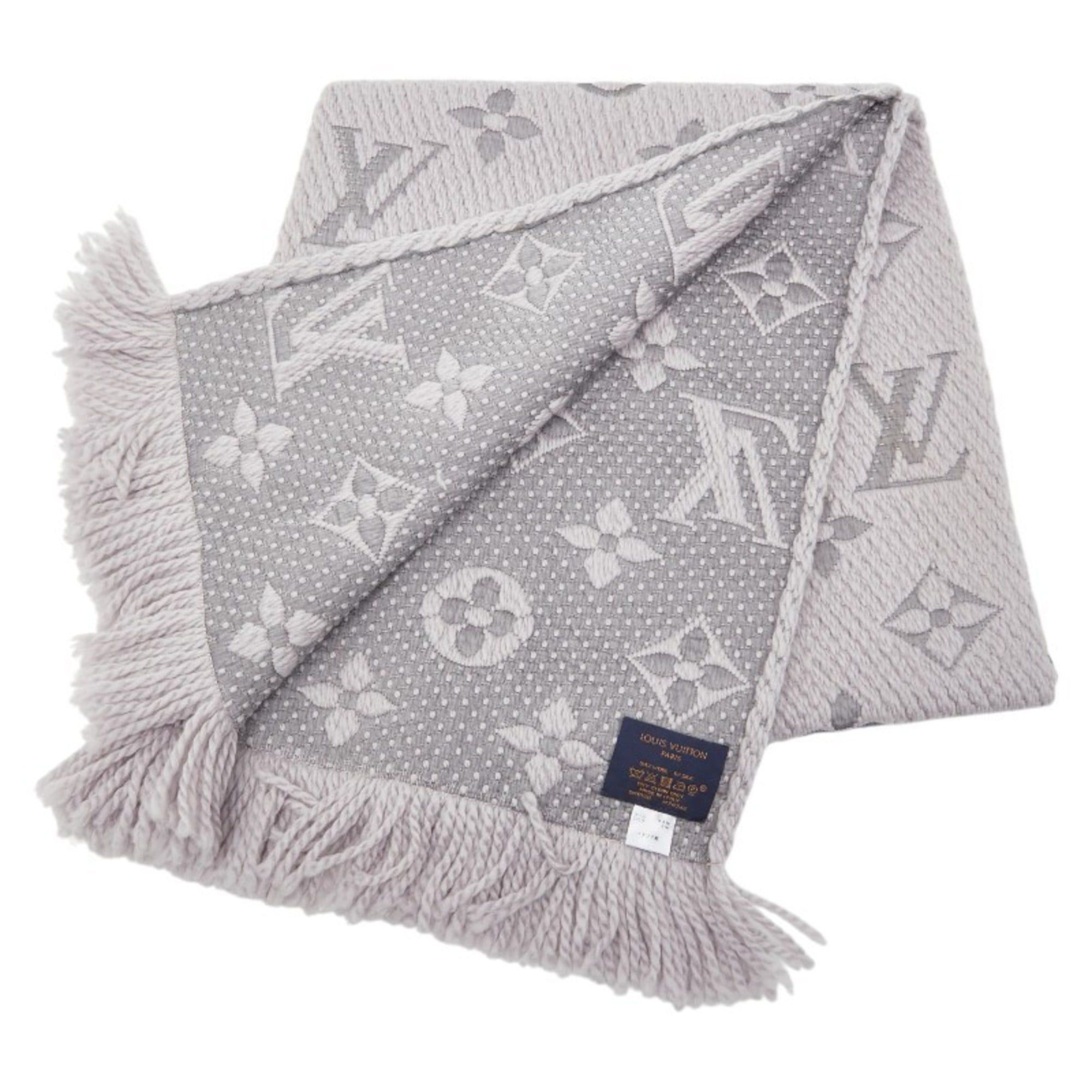 Louis Vuitton Louis Vuitton Echarpe Logomania Scarf M74742 Gray Griperle Wool and Silk Women's LOUIS VUITTON Size ONE SIZE - 2 Thumbnail