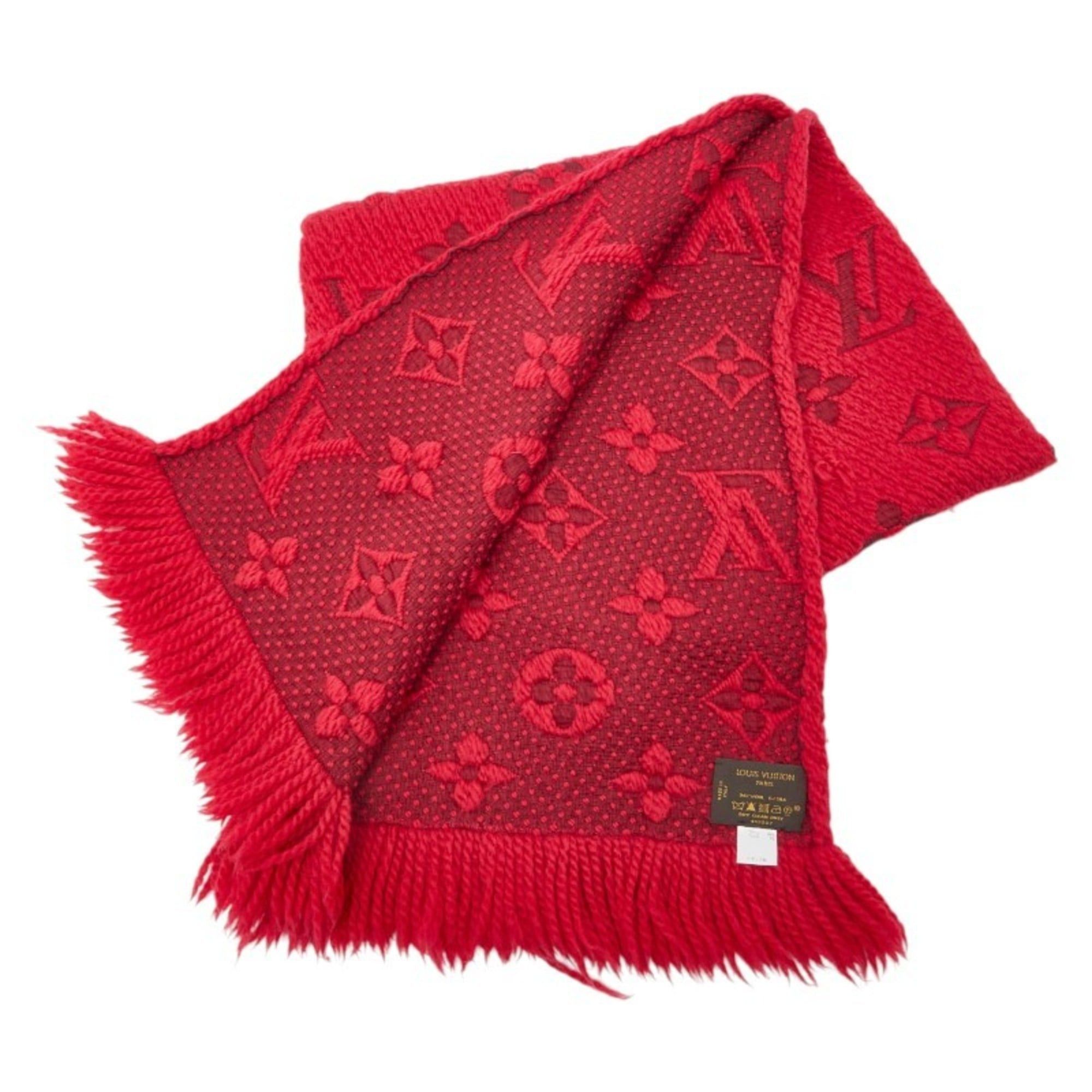 Louis Vuitton Louis Vuitton Monogram Echarpe Logomania Scarf 413287 Pink and Red Wool Silk Women's LOUIS VUITTON Size ONE SIZE - 2 Thumbnail