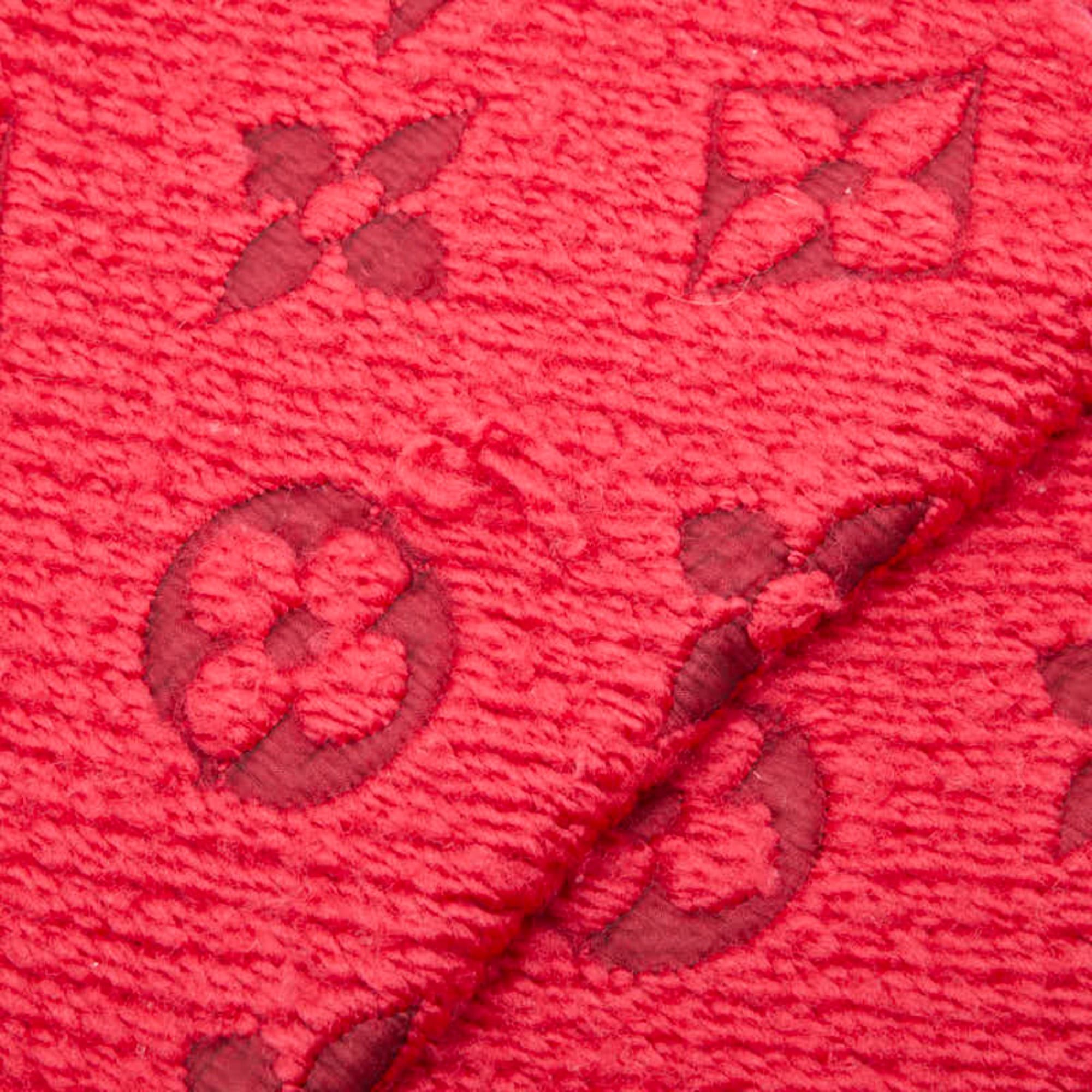 Louis Vuitton Louis Vuitton Monogram Echarpe Logomania Scarf 413287 Pink and Red Wool Silk Women's LOUIS VUITTON Size ONE SIZE - 3 Thumbnail