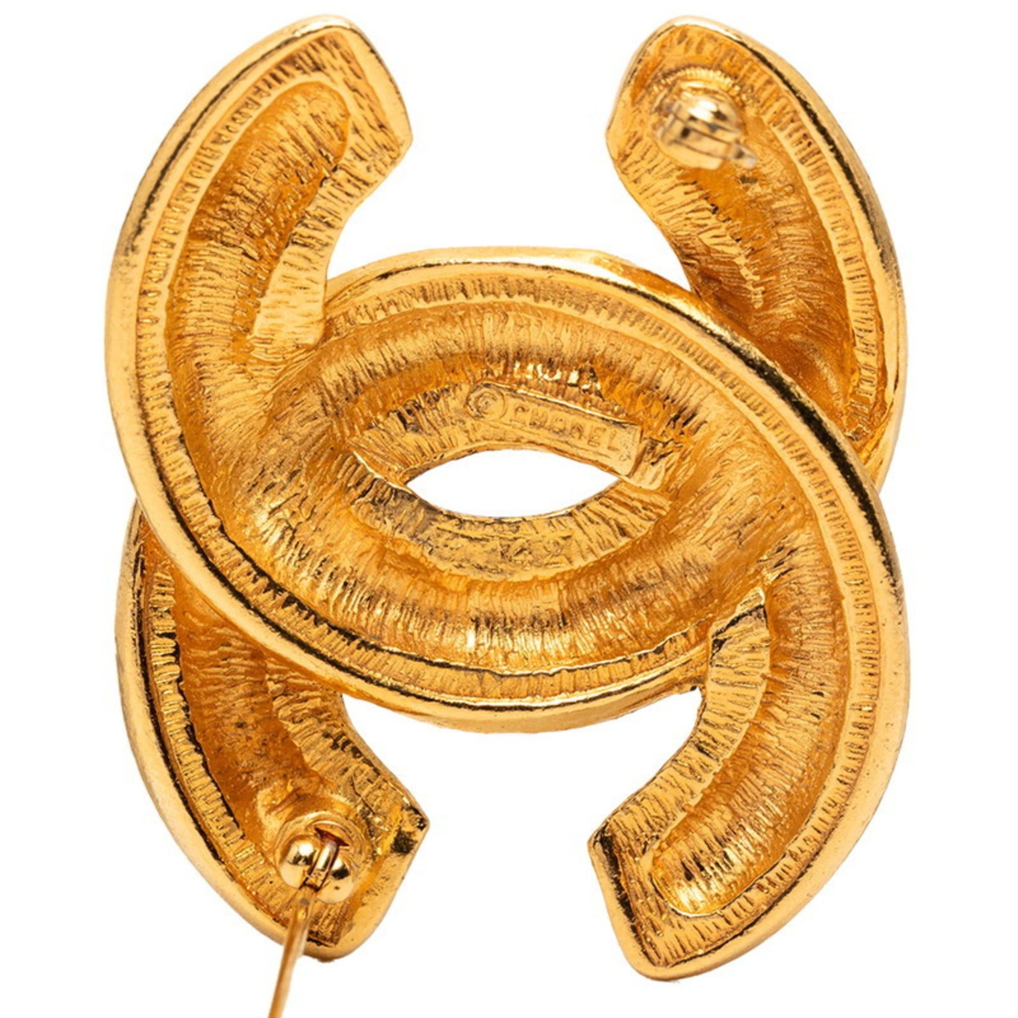Chanel CHANEL Matelasse Coco Mark Brooch, Gold Plated, Women's Size ONE SIZE - 3 Thumbnail