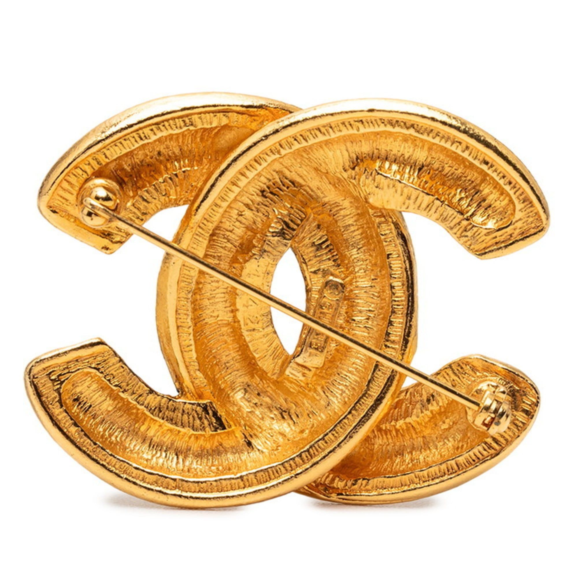 Chanel CHANEL Matelasse Coco Mark Brooch, Gold Plated, Women's Size ONE SIZE - 2 Thumbnail