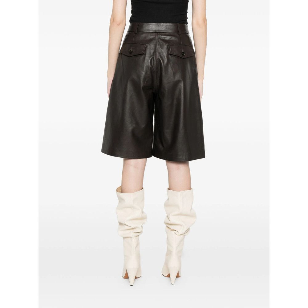 Yves Salomon Yves Salomon BROWN Shorts - Leather & Faux Leather Shorts Size 34" / US 12 / IT 48 - 4 Thumbnail