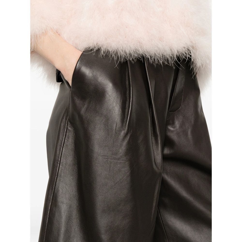 Yves Salomon Yves Salomon BROWN Shorts - Leather & Faux Leather Shorts Size 34" / US 12 / IT 48 - 2 Thumbnail