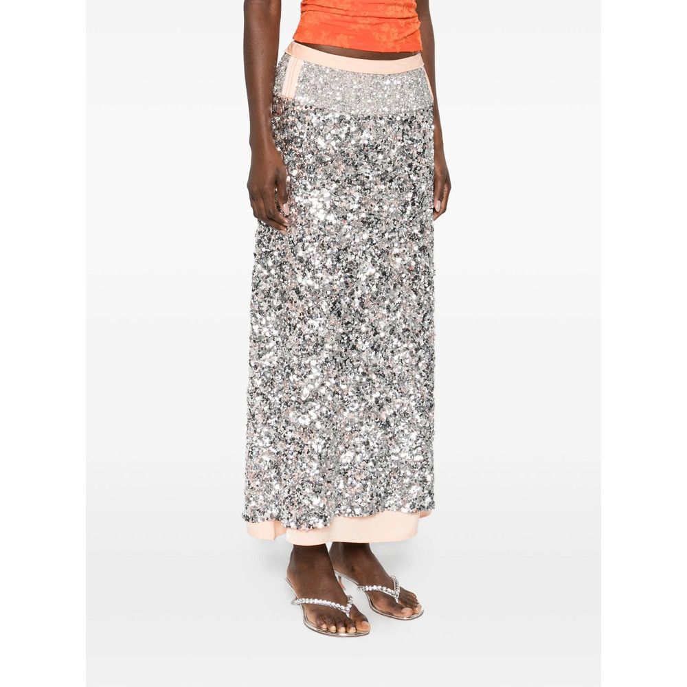 Paco Rabanne Rabanne SILVER Skirts - Straight Skirts Size 27" / US 4 / IT 40 - 2 Thumbnail