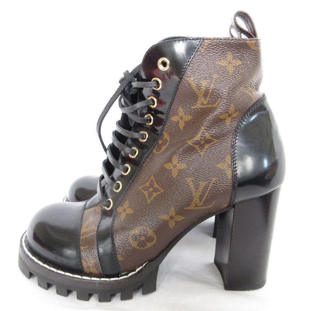Louis Vuitton Louis Vuitton Star Trail Monogram Lace Up Short Boots Textile Shoes DUTY FREE for USA