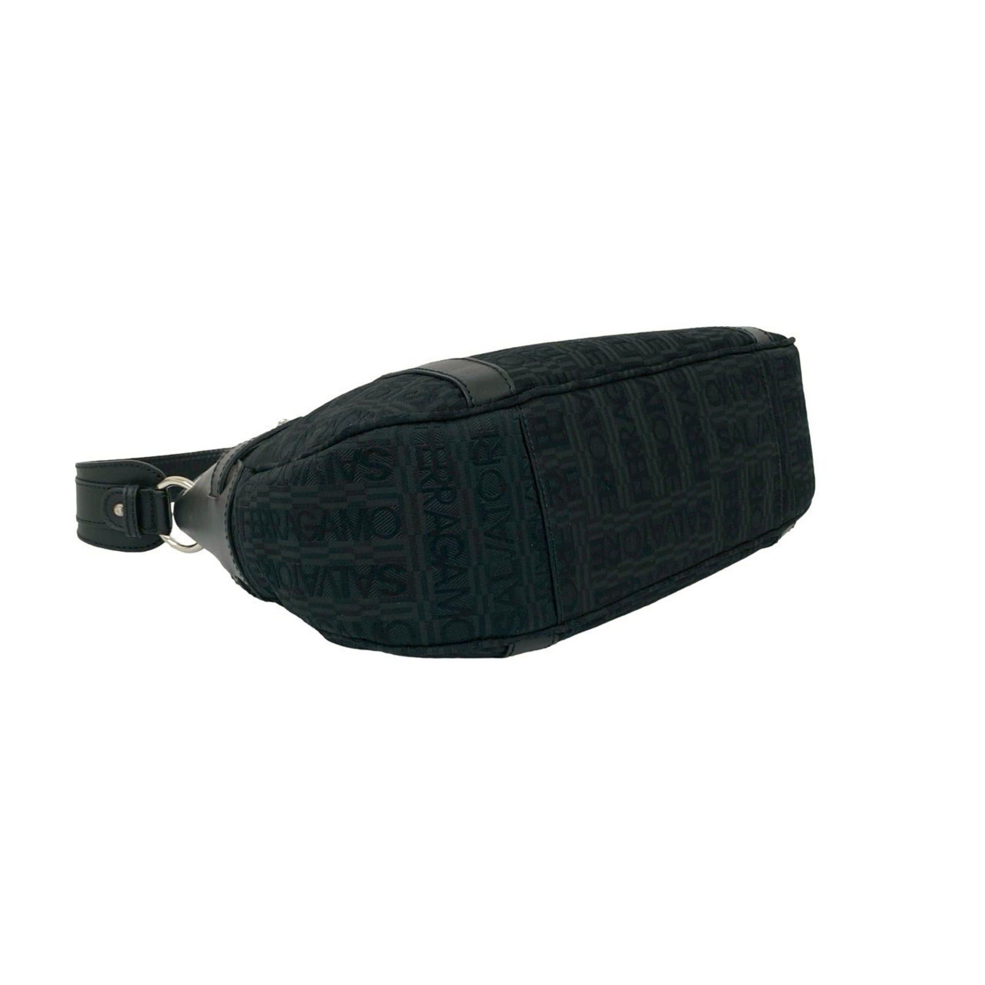 Salvatore Ferragamo Salvatore Ferragamo Leather Canvas One Semi Shoulder Bag, Black, 61503 Size ONE SIZE - 7 Thumbnail