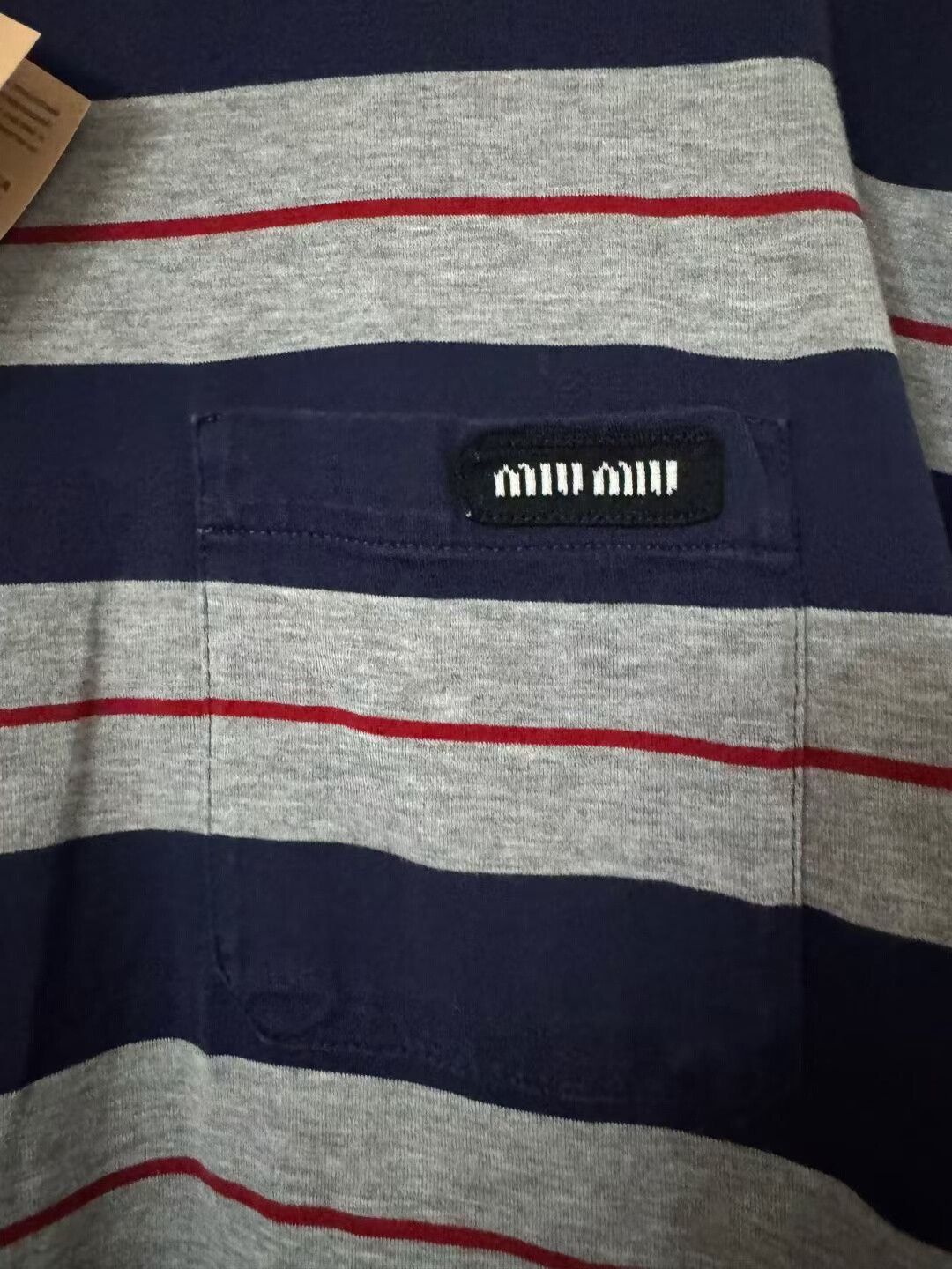 Miu Miu miumiu gray blue striped long sleeve shirt Size M / US 6-8 / IT 42-44 - 2 Thumbnail