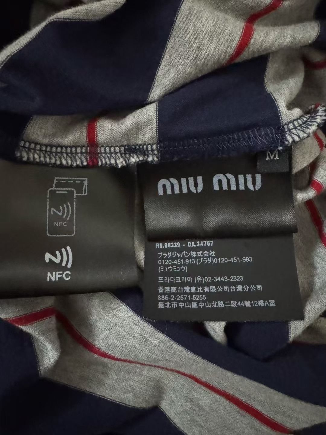 Miu Miu miumiu gray blue striped long sleeve shirt Size M / US 6-8 / IT 42-44 - 4 Thumbnail