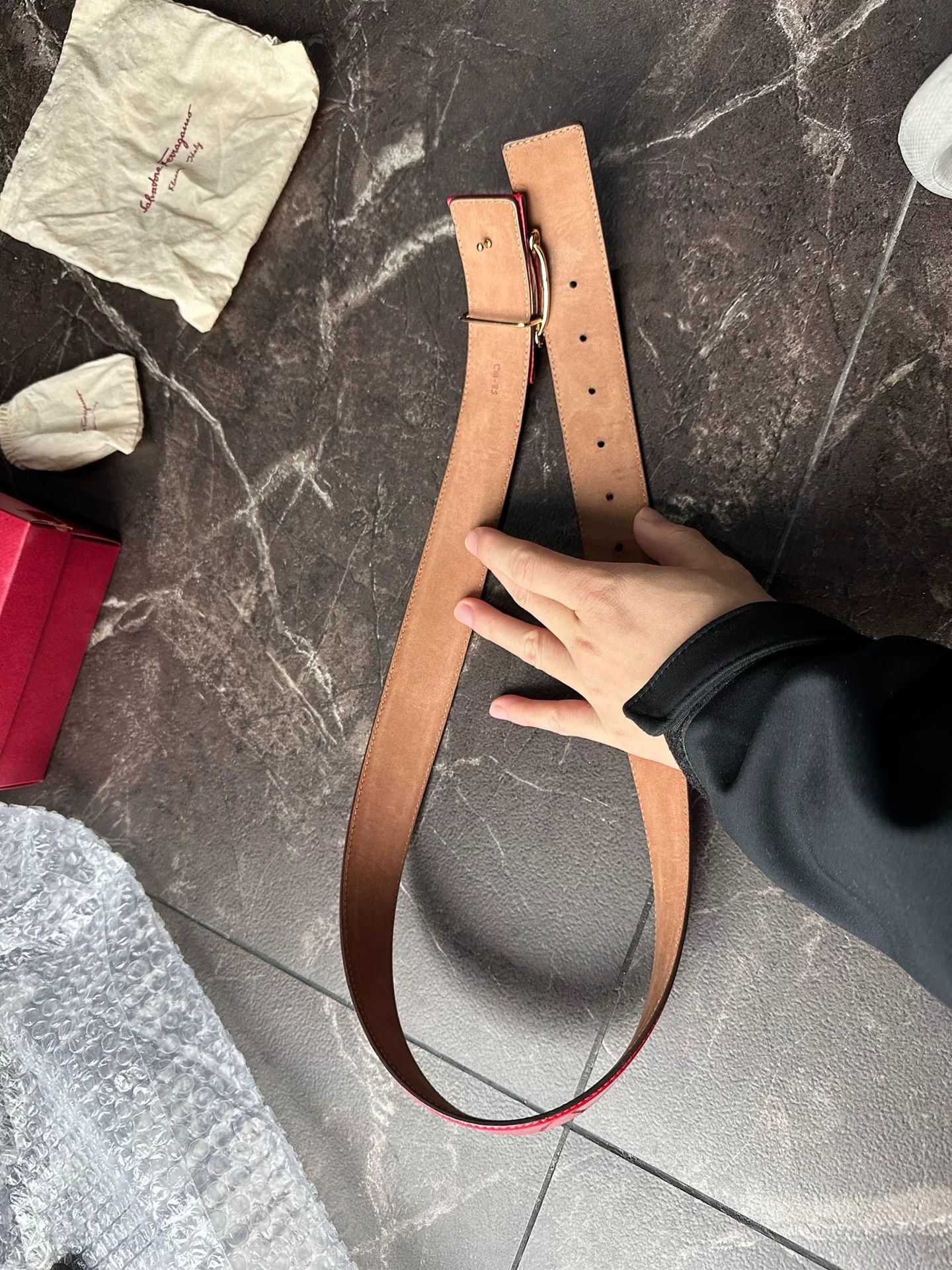 Salvatore Ferragamo Ferragamo Red Patent Leather Belt Size ONE SIZE - 2 Thumbnail