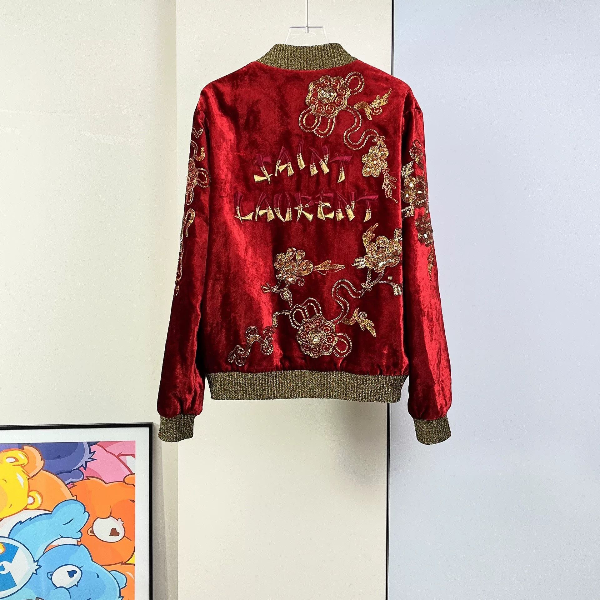 Yves Saint Laurent YSL Red Embroidered Jacket Size M / US 6-8 / IT 42-44 - 2 Thumbnail