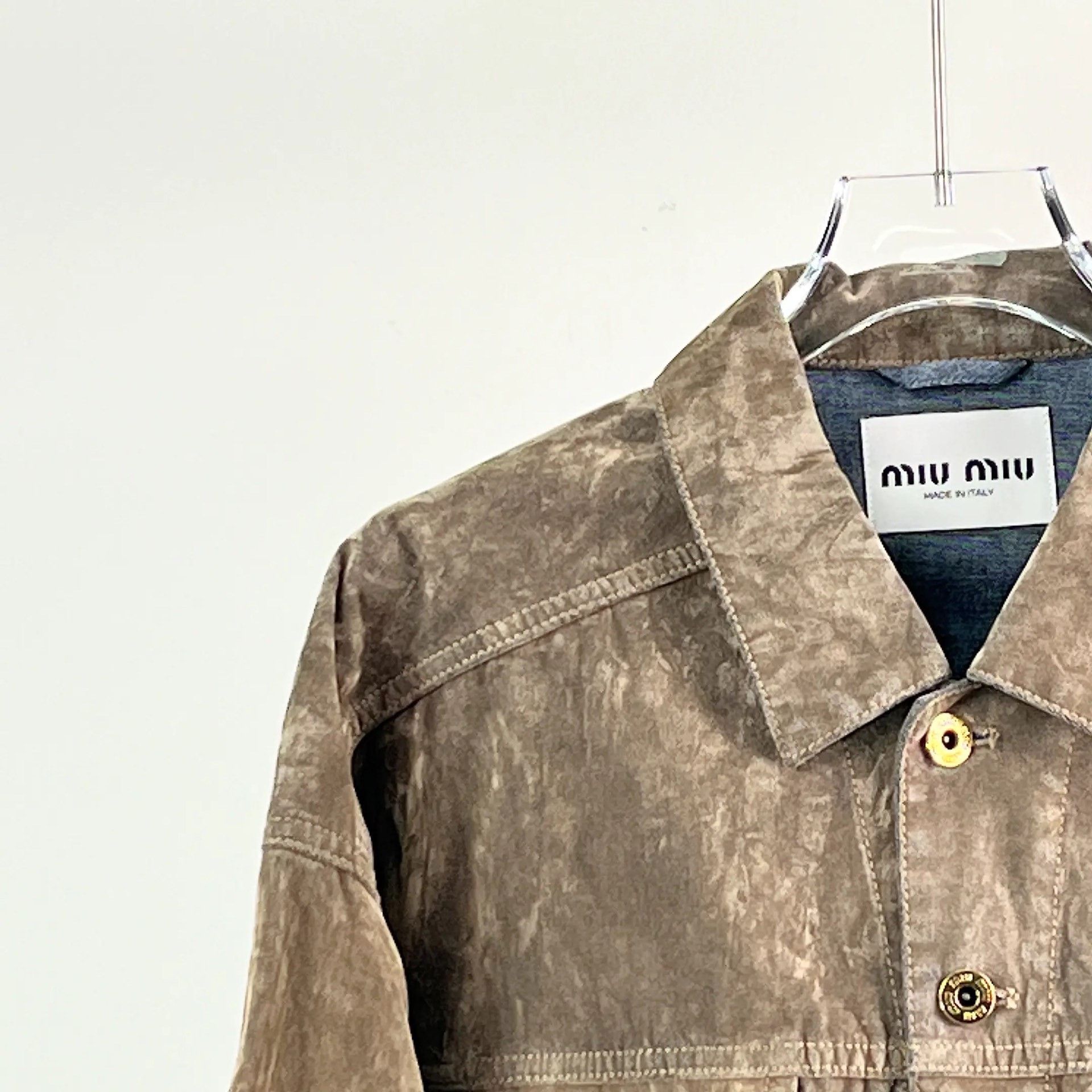 Miu Miu Miu Miu Khaki Velvet Denim Jacket Size M / US 6-8 / IT 42-44 - 6 Thumbnail