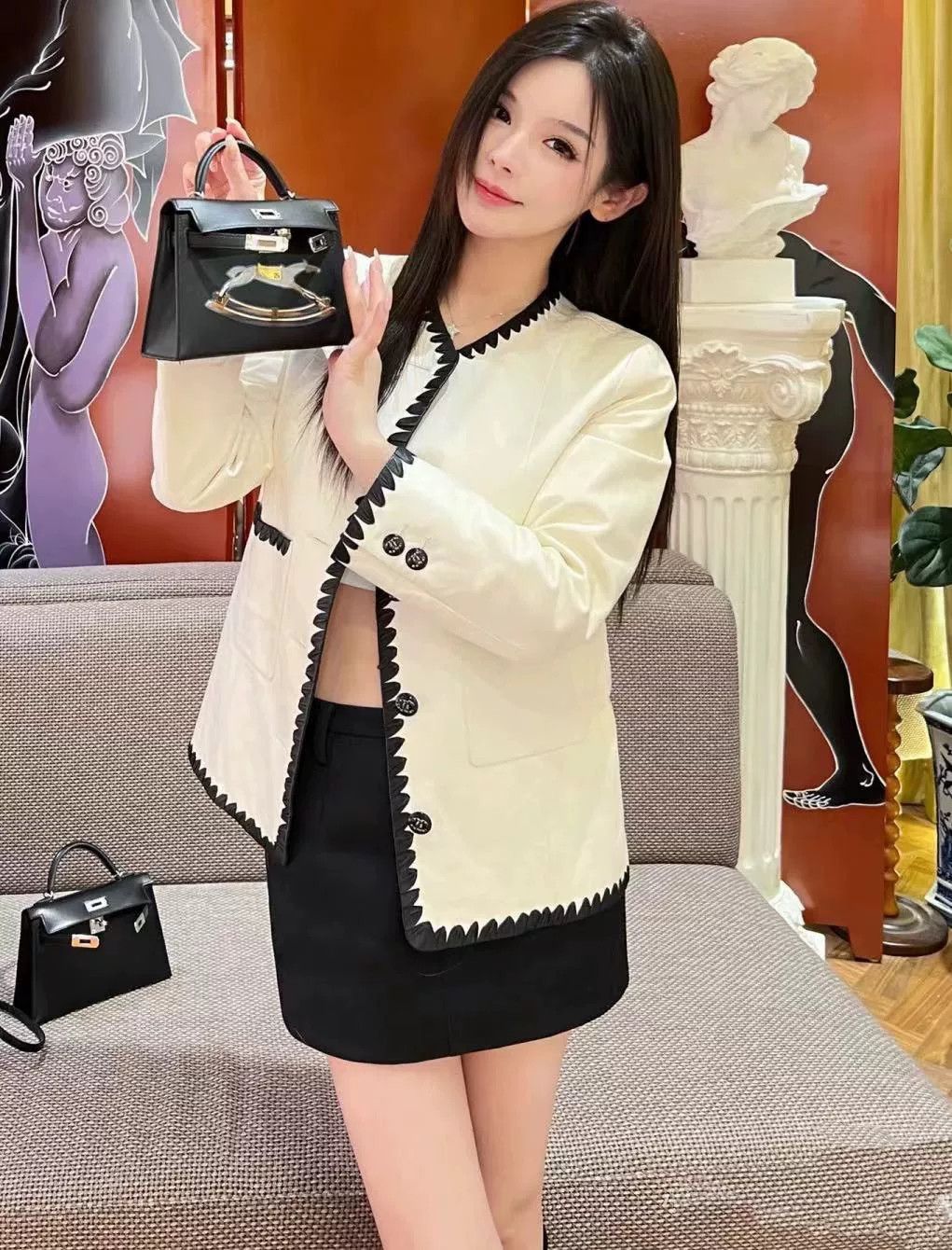 Chanel Chanel 21C Black Trim Lambskin Coat Size M / US 6-8 / IT 42-44 - 8 Thumbnail
