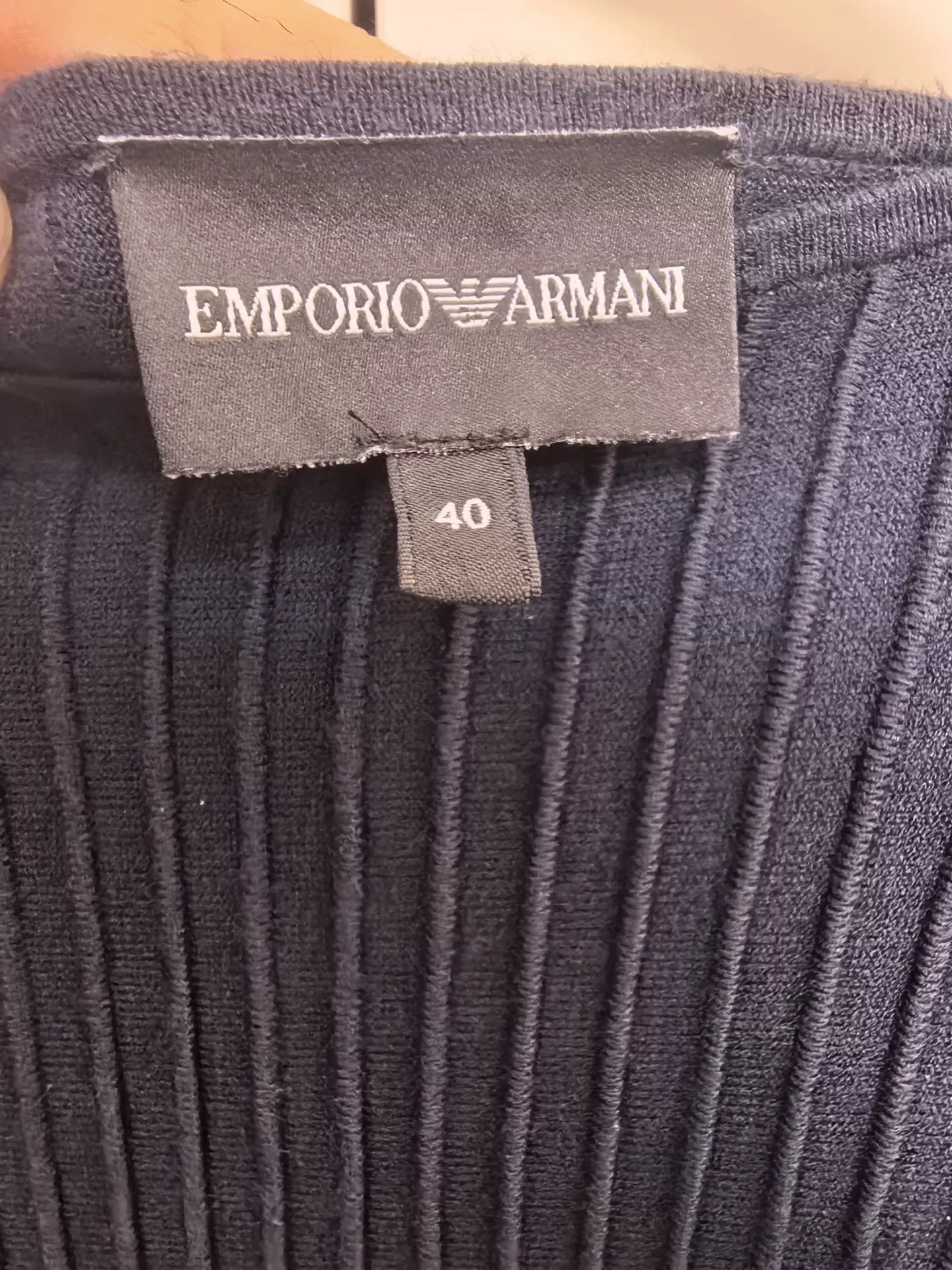 Emporio Armani Emporio Armani Blue Knit Dress Size M / US 6-8 / IT 42-44 - 3 Thumbnail