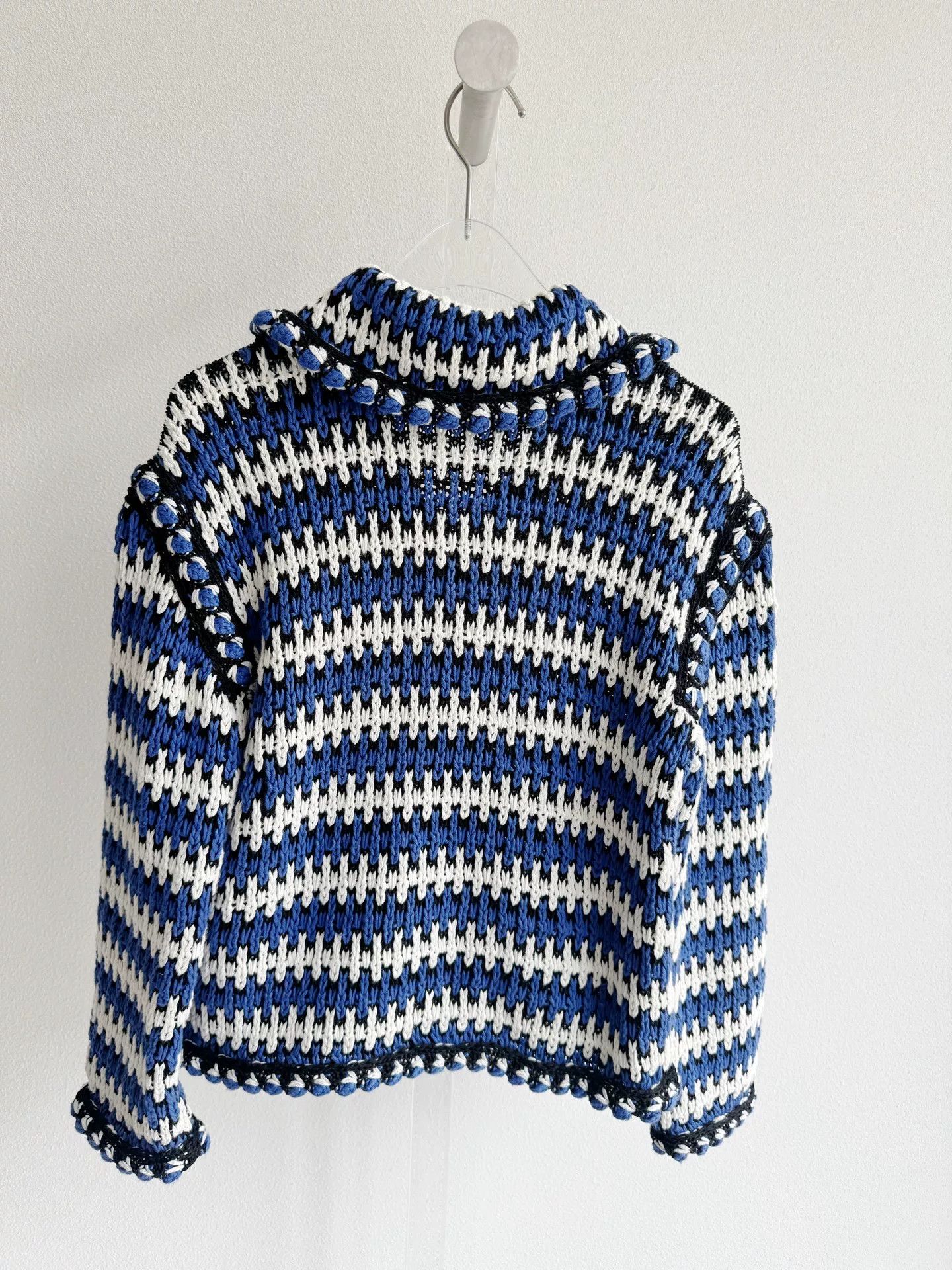 Chanel Chanel 21C Blue White Stripe Cardigan Size US M / EU 48-50 / 2 - 5 Thumbnail