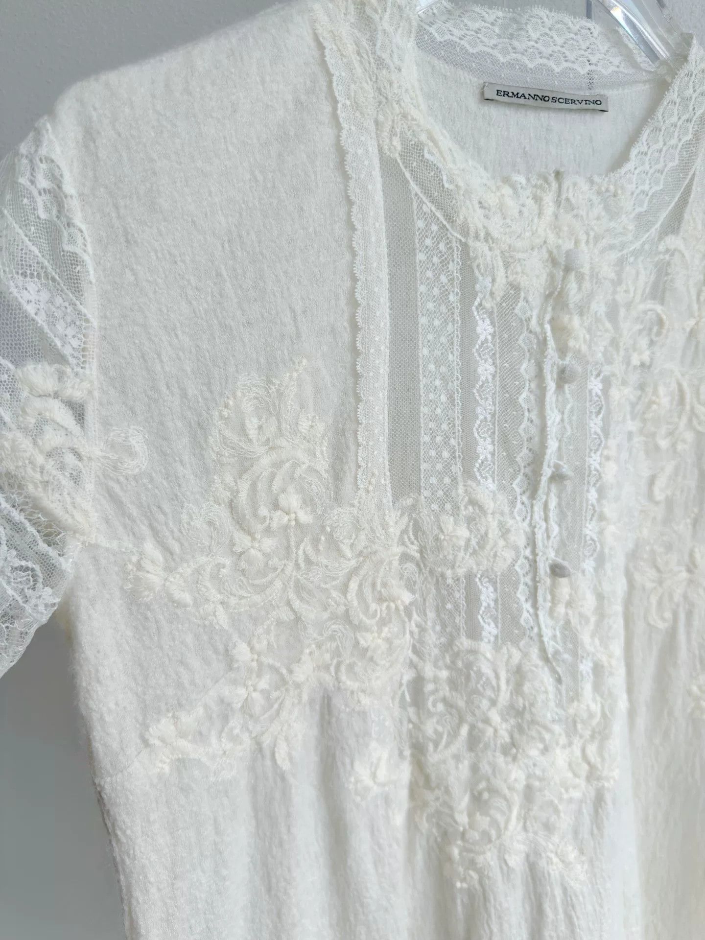 Ermanno Scervino Ermanno Scervino Floral Lace Short-Sleeve Size S / US 4 / IT 40 - 4 Thumbnail