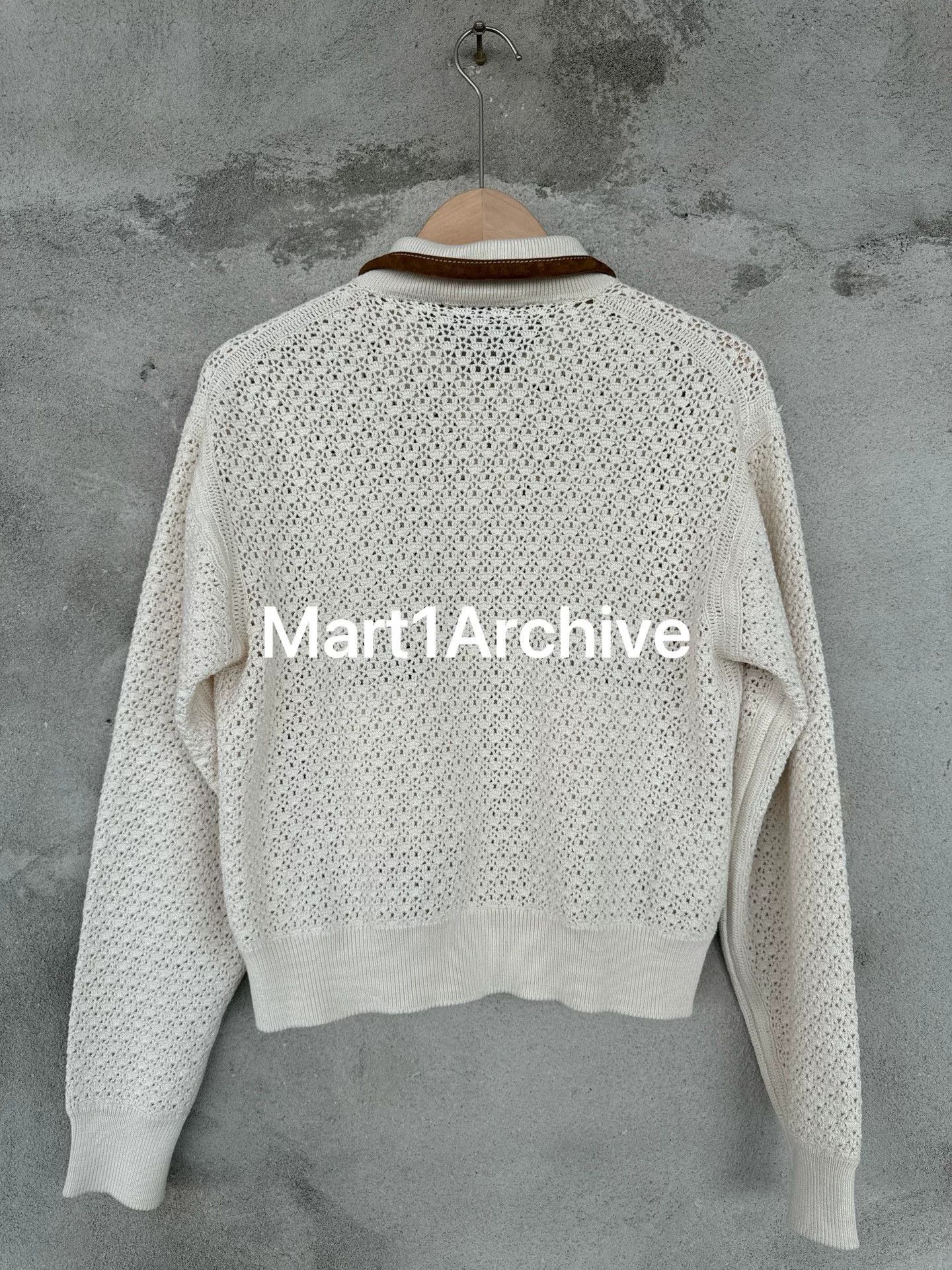 Miu Miu MiuMiu 25SS Crochet Leather Panel Cardigan Size M / US 6-8 / IT 42-44 - 2 Thumbnail