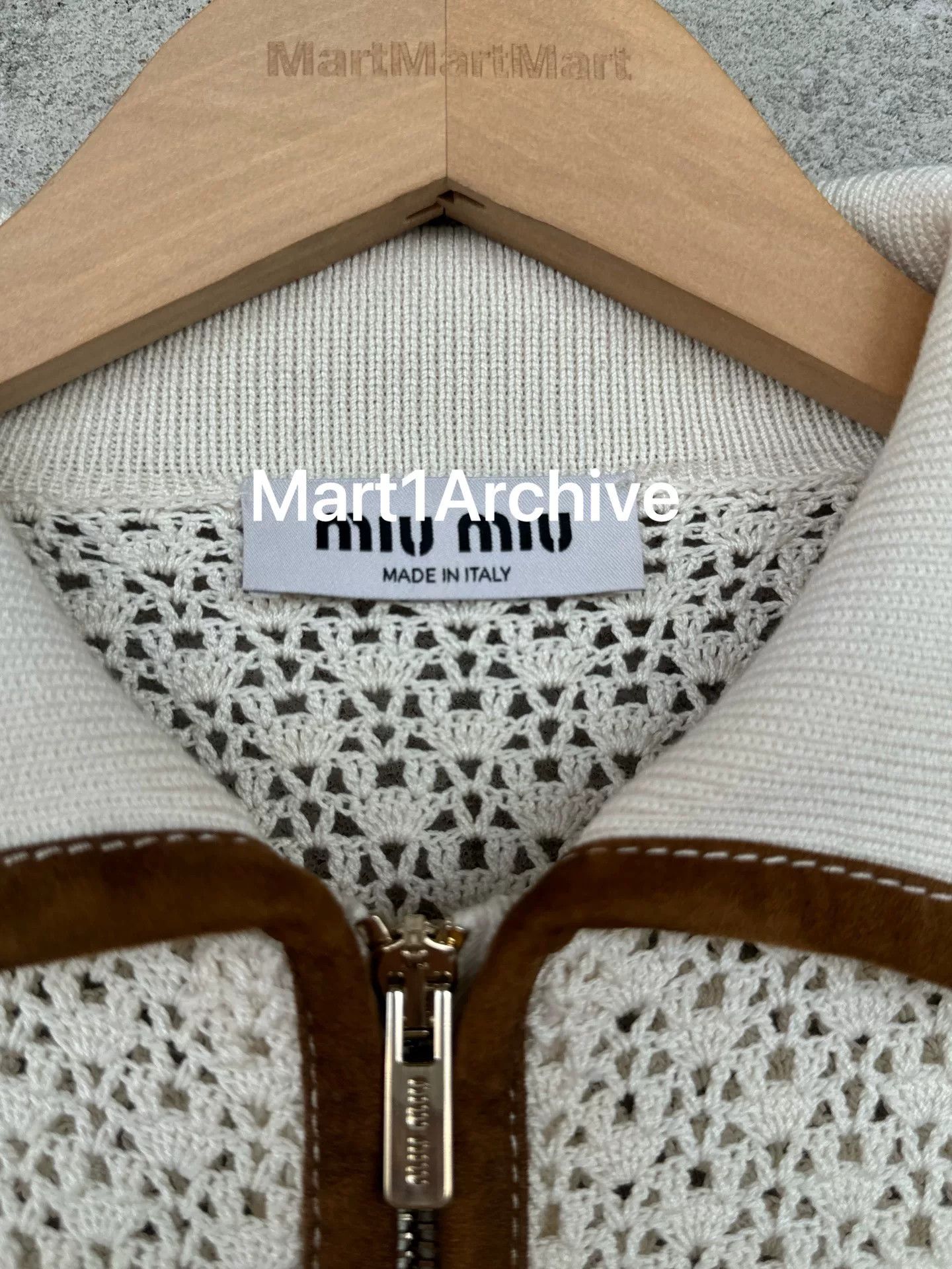 Miu Miu MiuMiu 25SS Crochet Leather Panel Cardigan Size M / US 6-8 / IT 42-44 - 5 Thumbnail