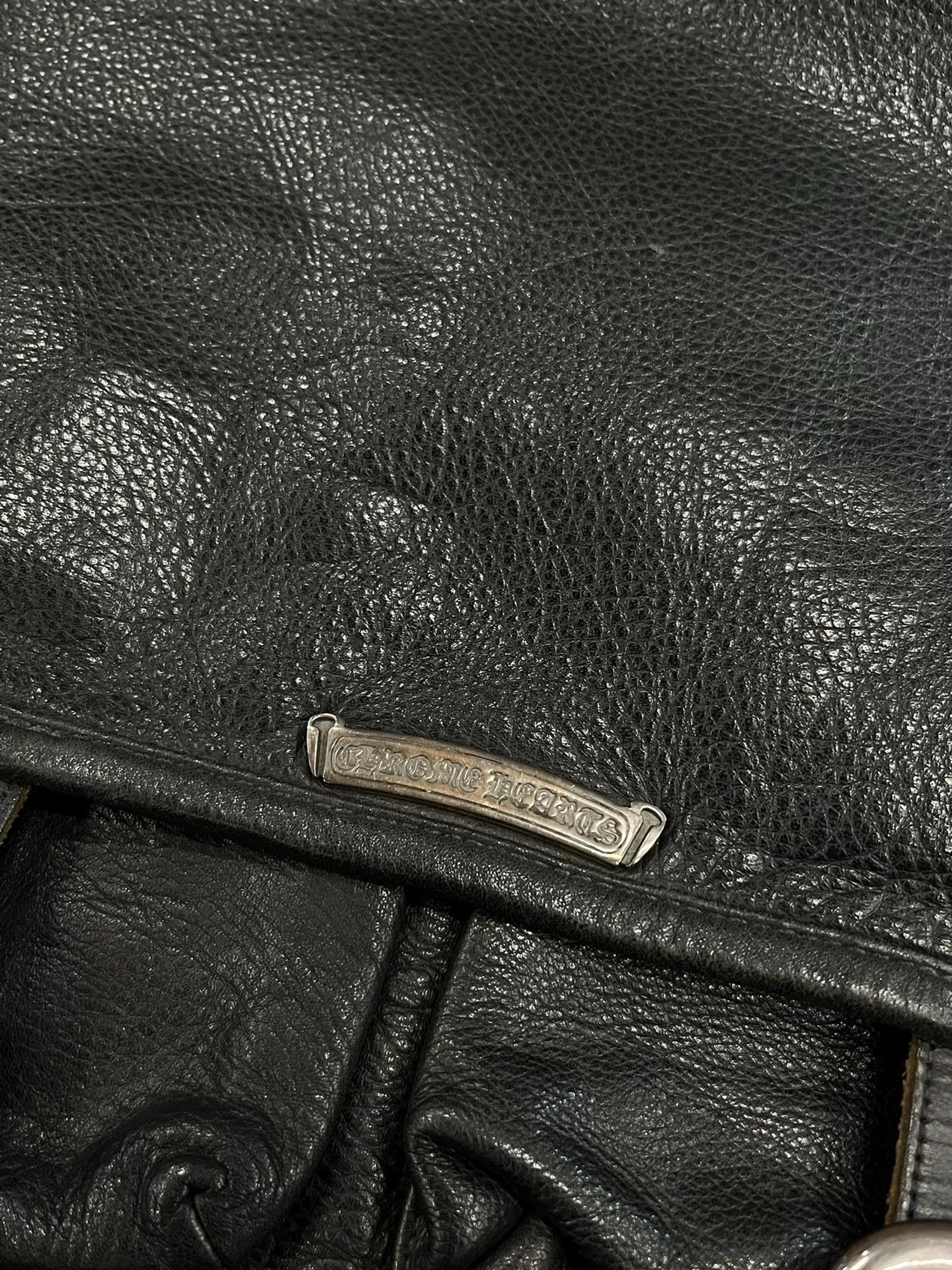 Chrome Hearts Chrome Hearts Black Leather Large Messenger Bag Size ONE SIZE - 2 Thumbnail