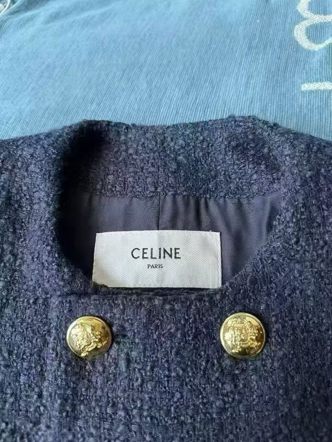 Celine Celine Double-Breasted Tweed Coat Size XXS / US 00 / IT 34 - 3 Thumbnail