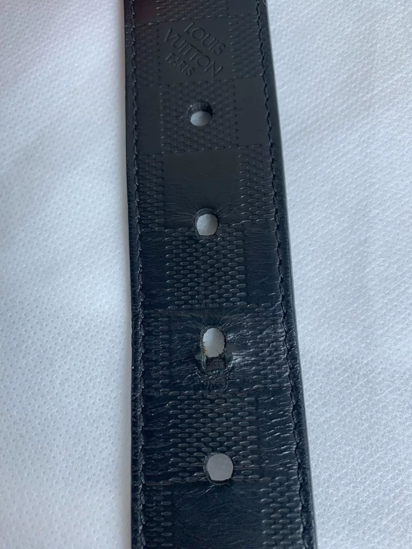 Louis Vuitton Louis Vuitton Black Checker Belt Size ONE SIZE - 6 Thumbnail