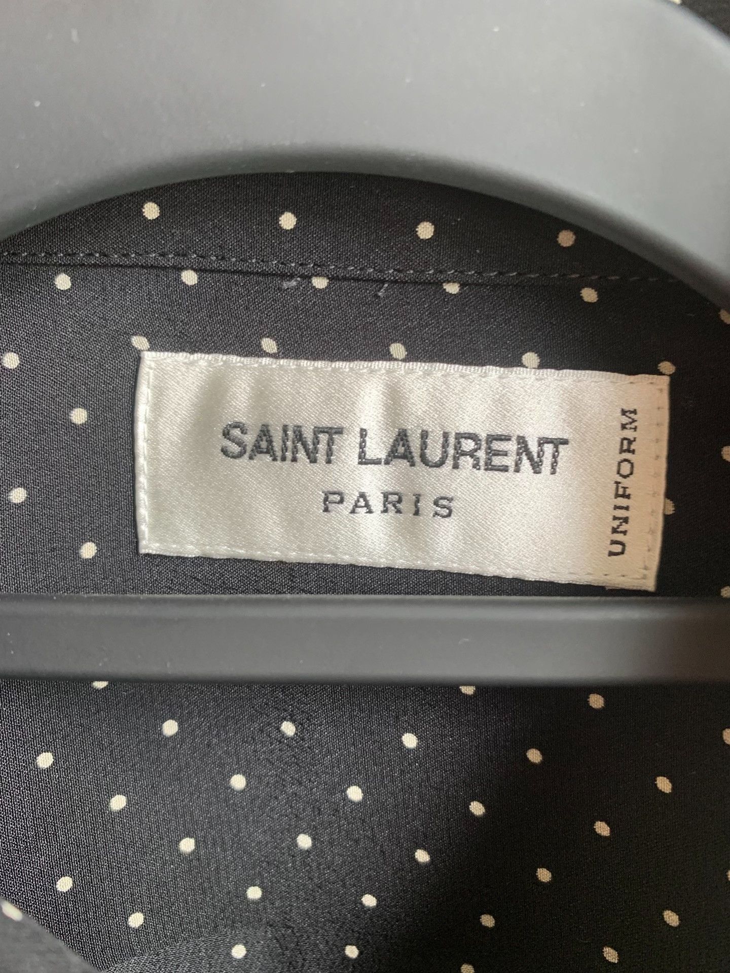Saint Laurent Paris Saint Laurent Black Polka Dot Shirt Size US S / EU 44-46 / 1 - 2 Thumbnail