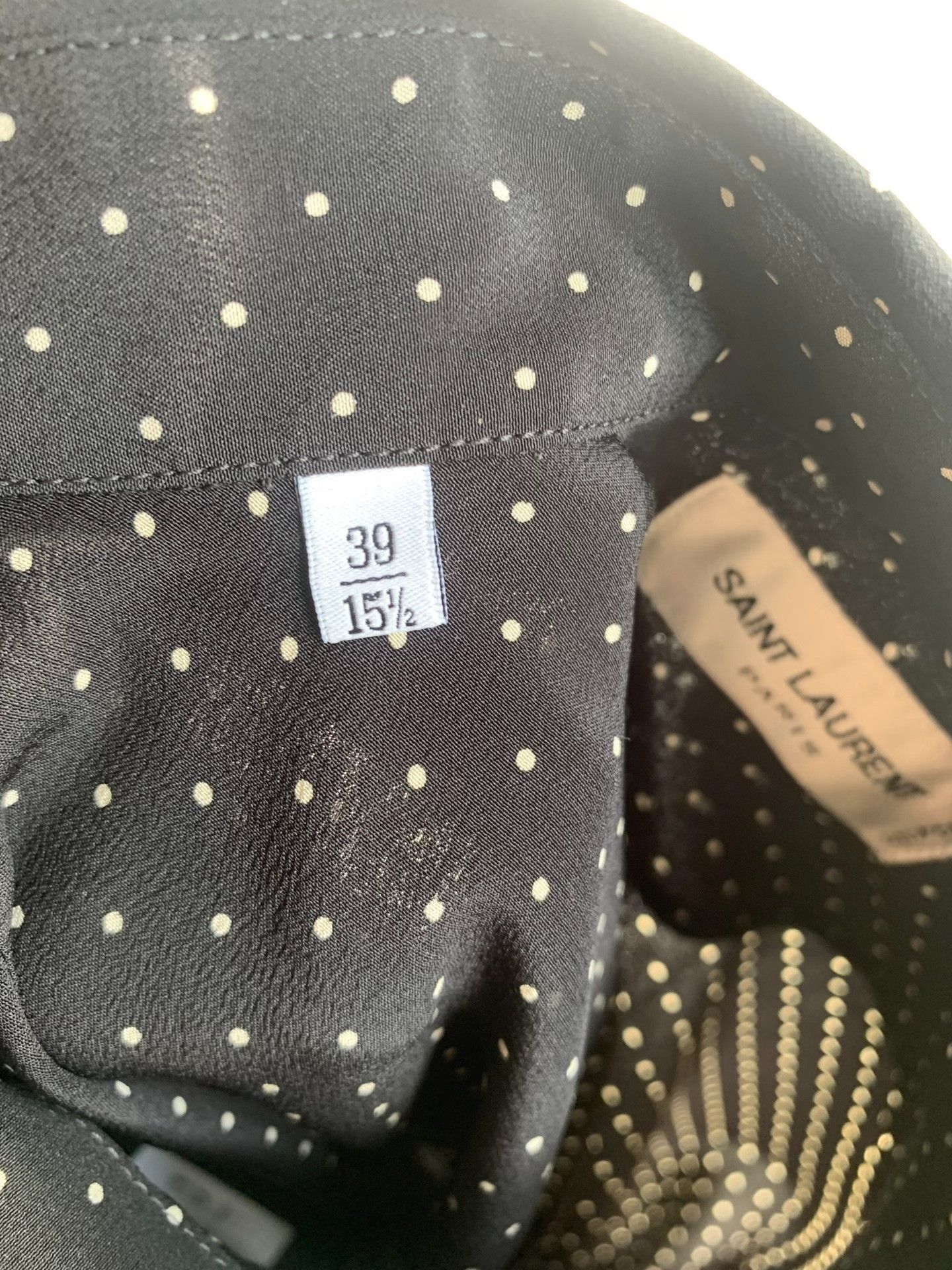 Saint Laurent Paris Saint Laurent Black Polka Dot Shirt Size US S / EU 44-46 / 1 - 5 Thumbnail