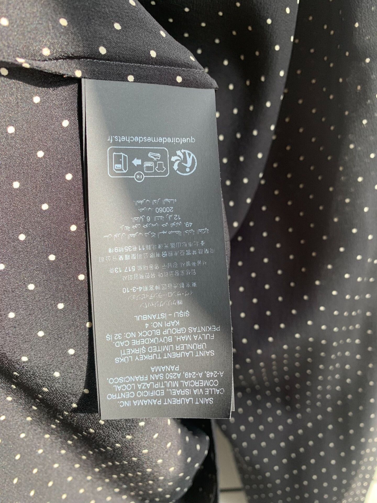 Saint Laurent Paris Saint Laurent Black Polka Dot Shirt Size US S / EU 44-46 / 1 - 7 Thumbnail
