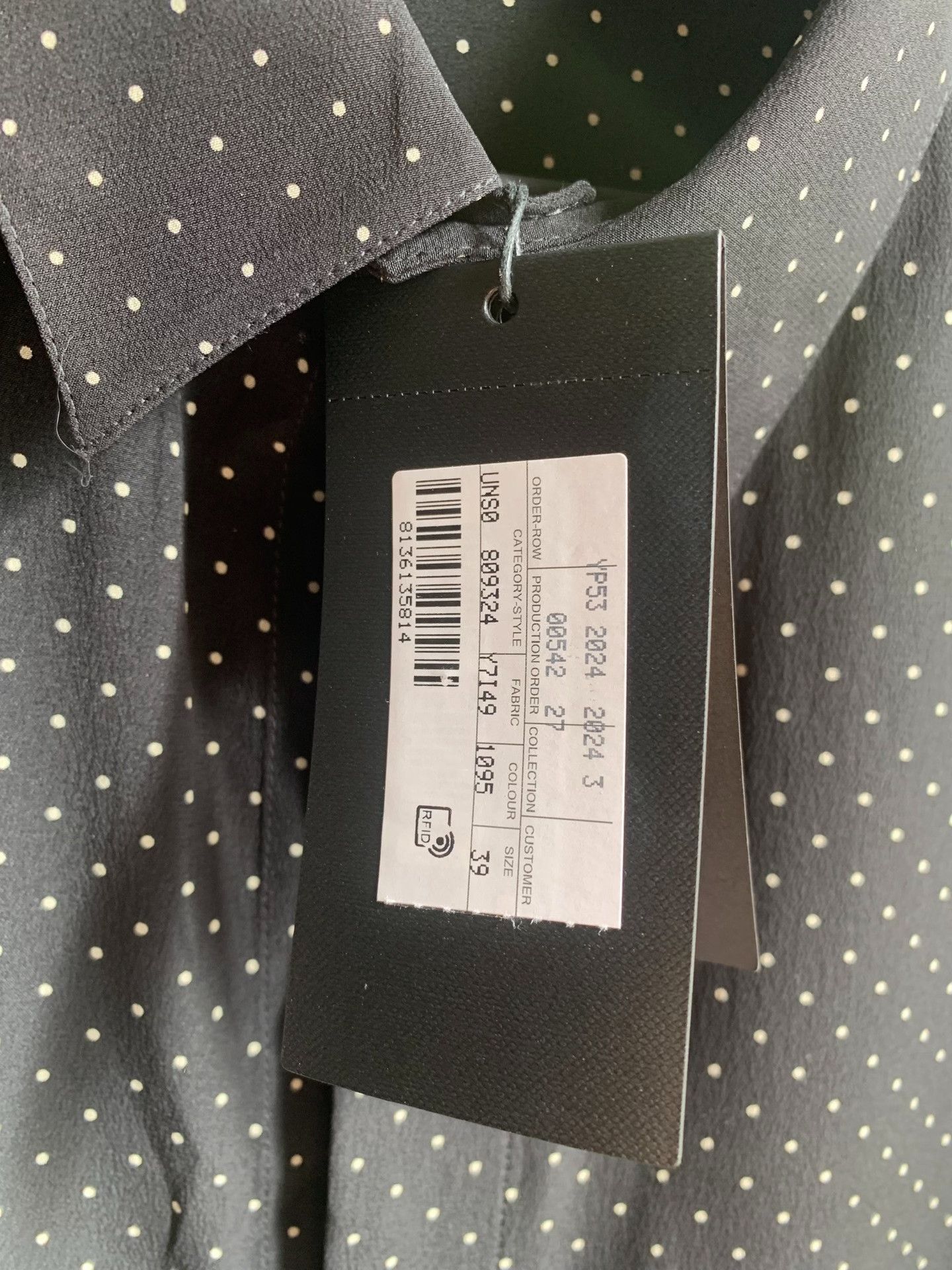 Saint Laurent Paris Saint Laurent Black Polka Dot Shirt Size US S / EU 44-46 / 1 - 3 Thumbnail