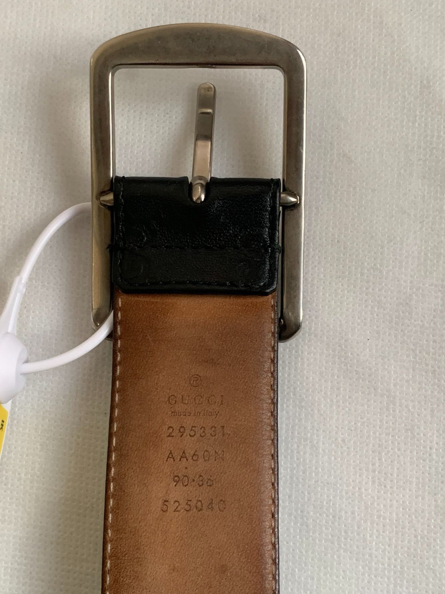 Gucci Gucci Black Leather Logo Embossed Belt Size ONE SIZE - 3 Thumbnail