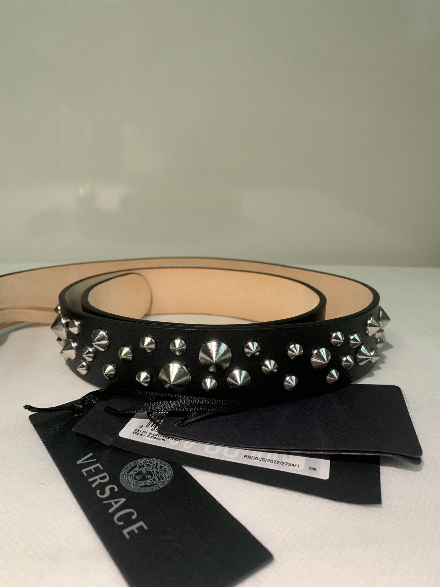 Versace Versace Unisex Belt Medusa Logo Rivet Size ONE SIZE - 2 Thumbnail