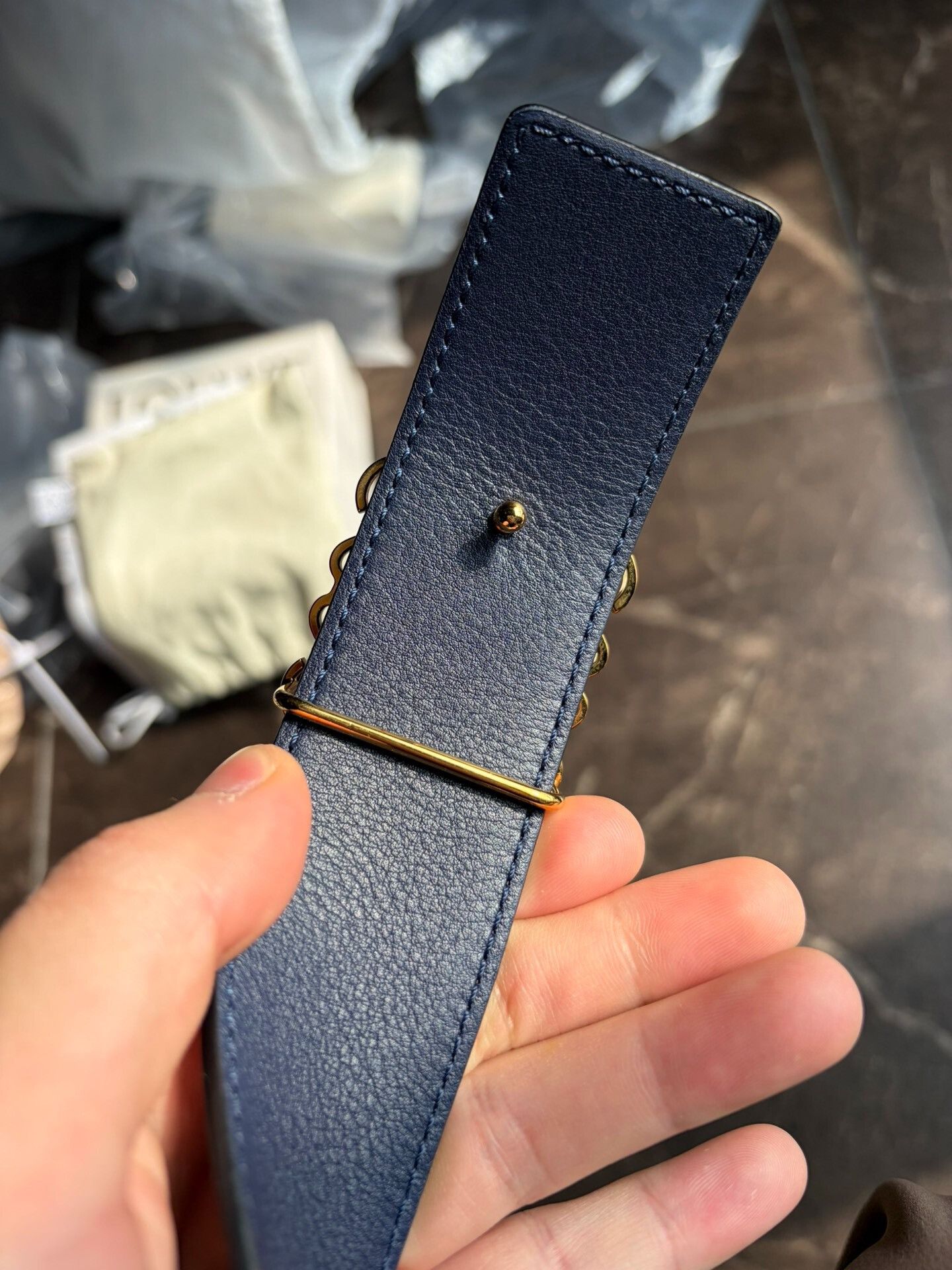 Loewe Loewe Anagram Reversible Belt Gold Buckle Size ONE SIZE - 6 Thumbnail