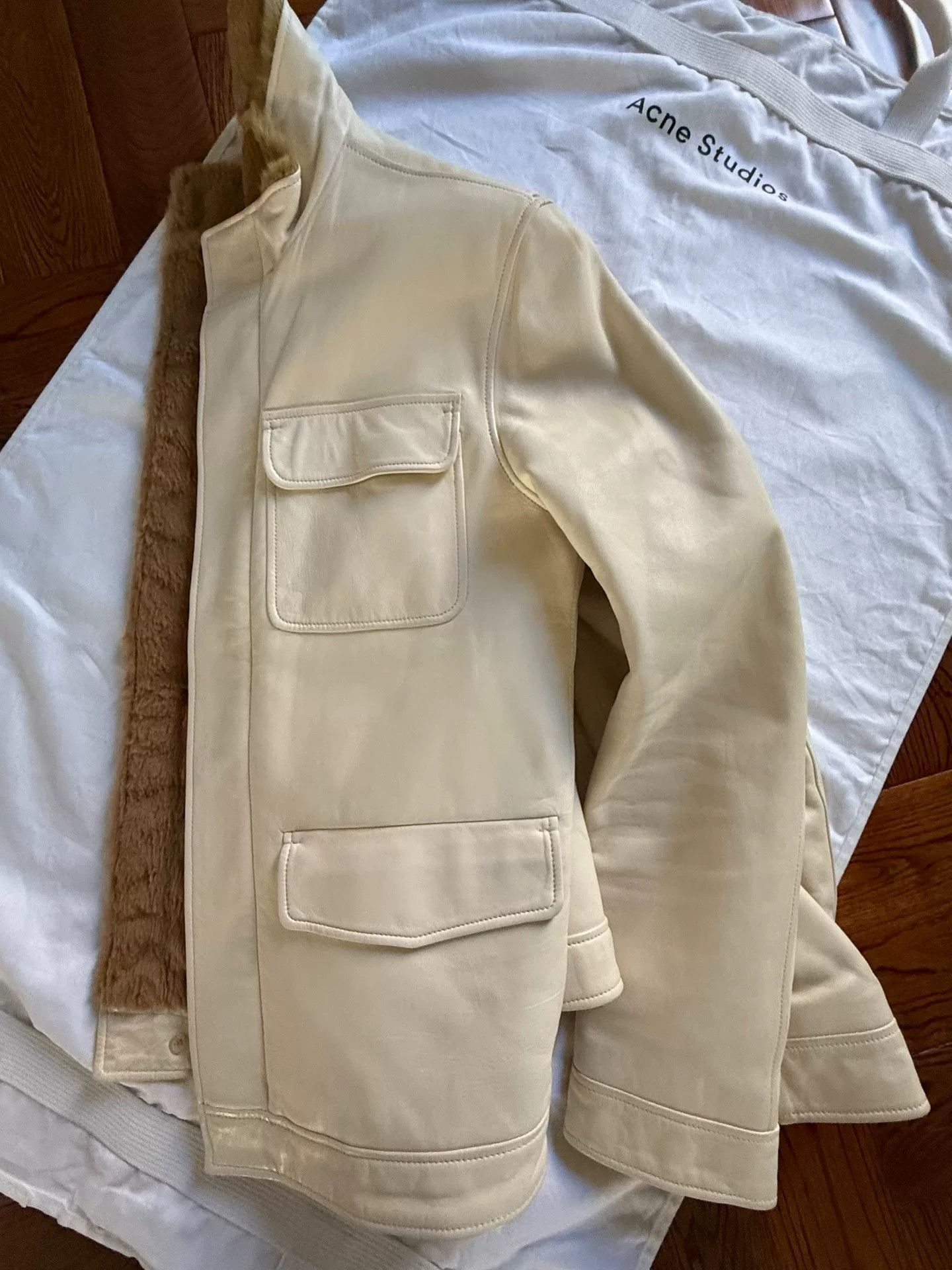 SERAPHIN Seraphin Milkshake White Fur Jacket Size US M / EU 48-50 / 2 - 5 Thumbnail