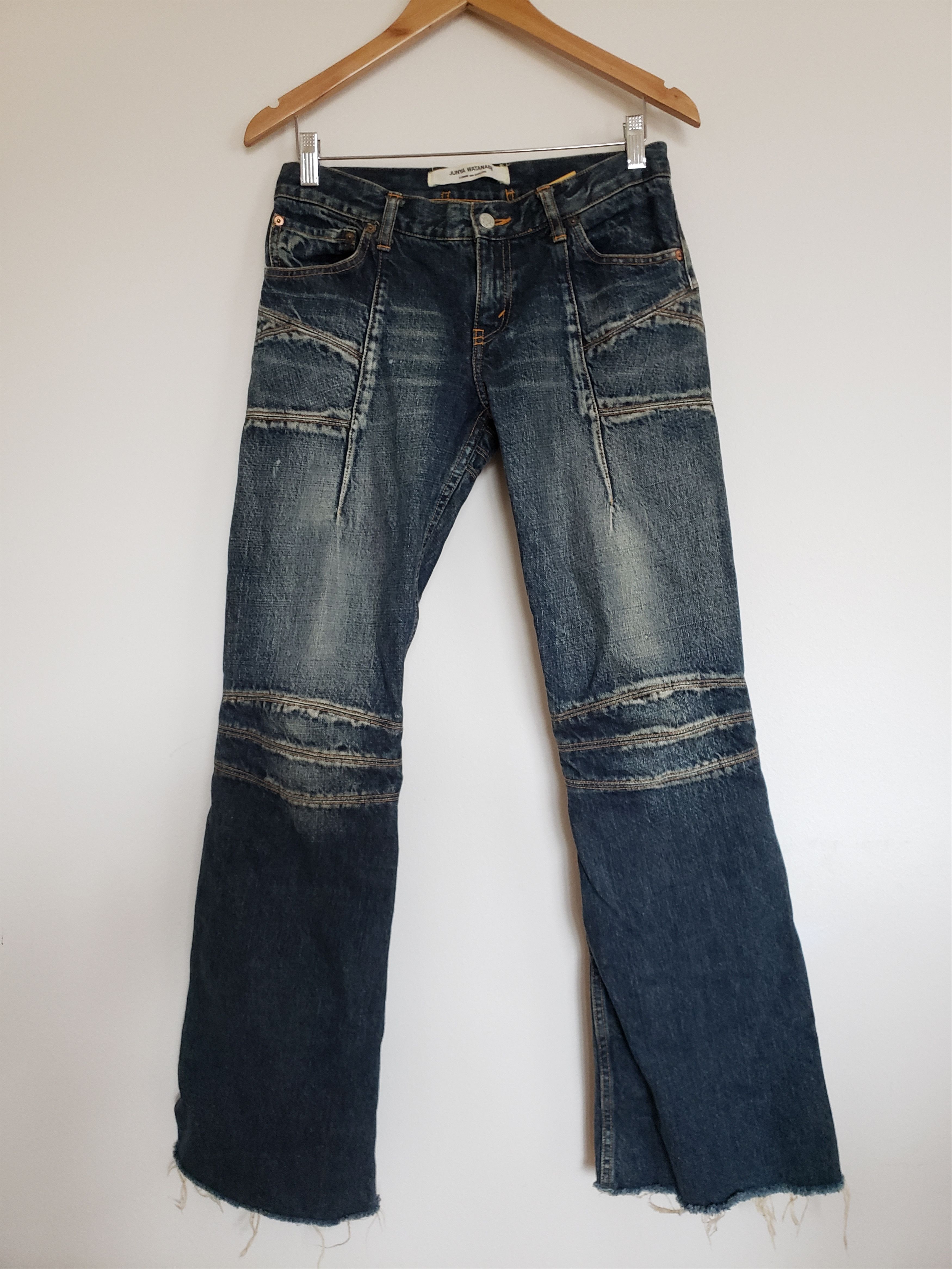 Comme des Garcons × Junya Watanabe Junya Watanabe AD2002 Denim Bootcut Structured Seams Size 30" / US 8 / IT 44 - 1 Thumbnail